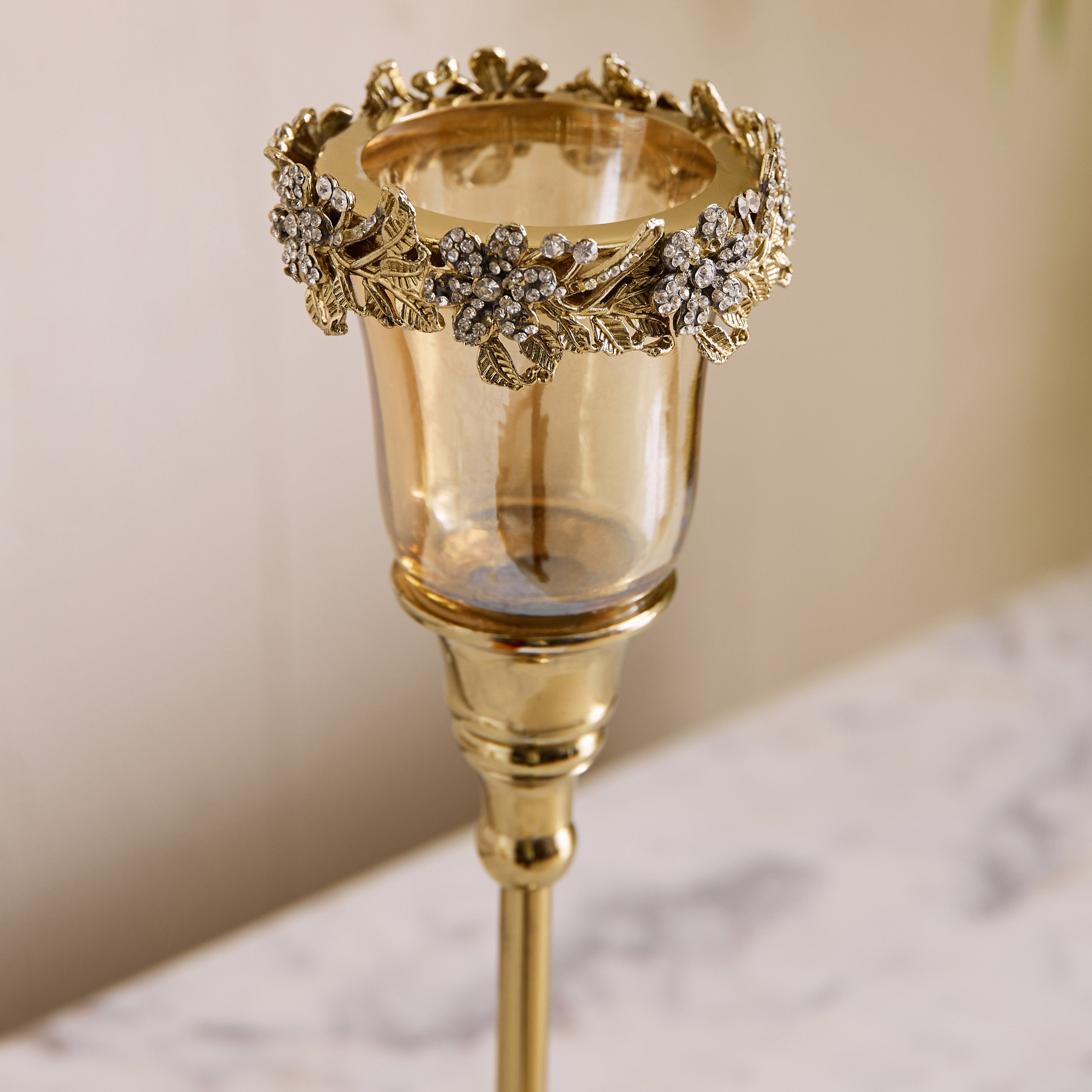 Iras Elara Decorative Votive Holder - 9x9x32 cm-hbxlivingroom-decorandaccessories-candleholders-image-3