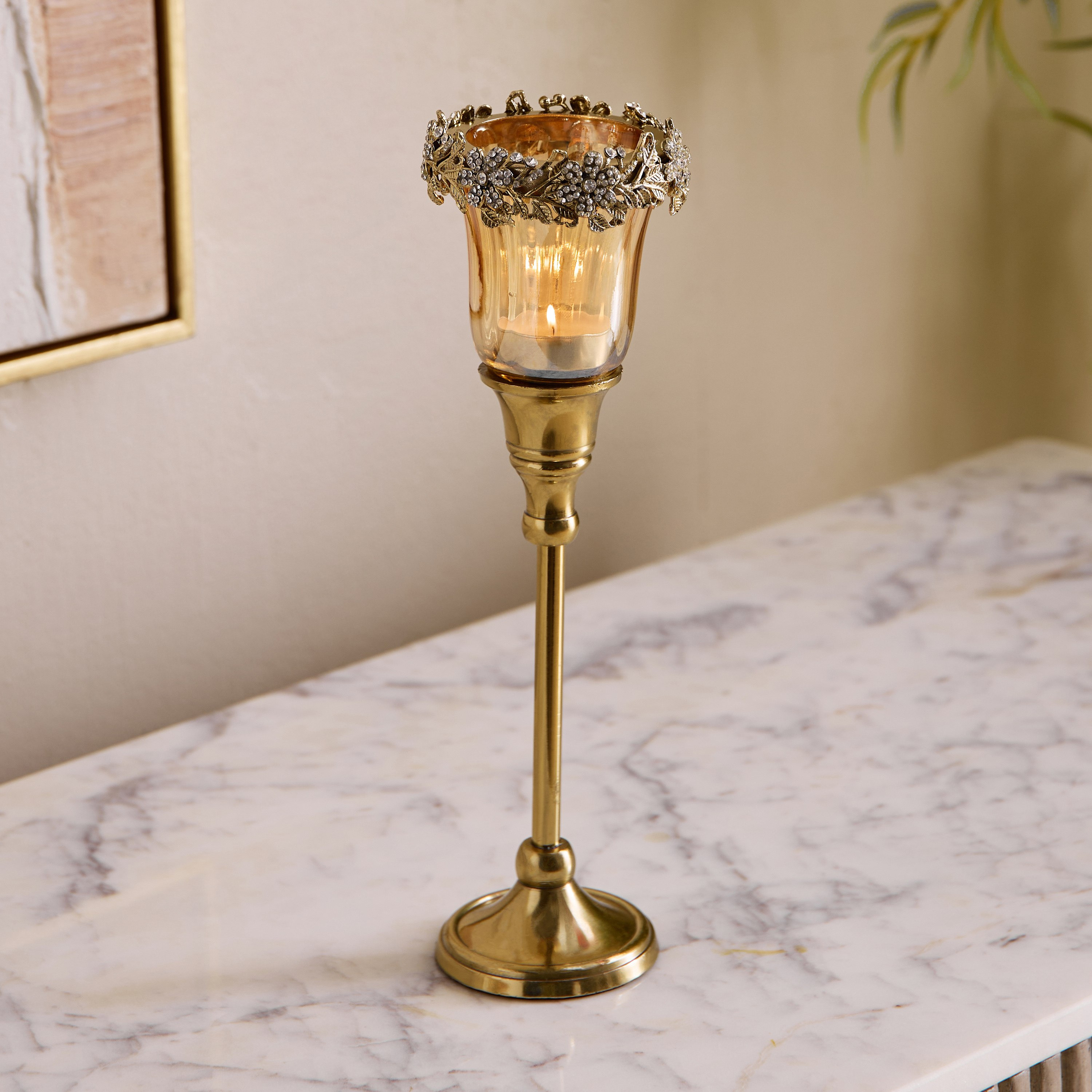 Iras Elara Decorative Votive Candleholder - 9x9x28 cm-hbxlivingroom-decorandaccessories-candleholders-image-1