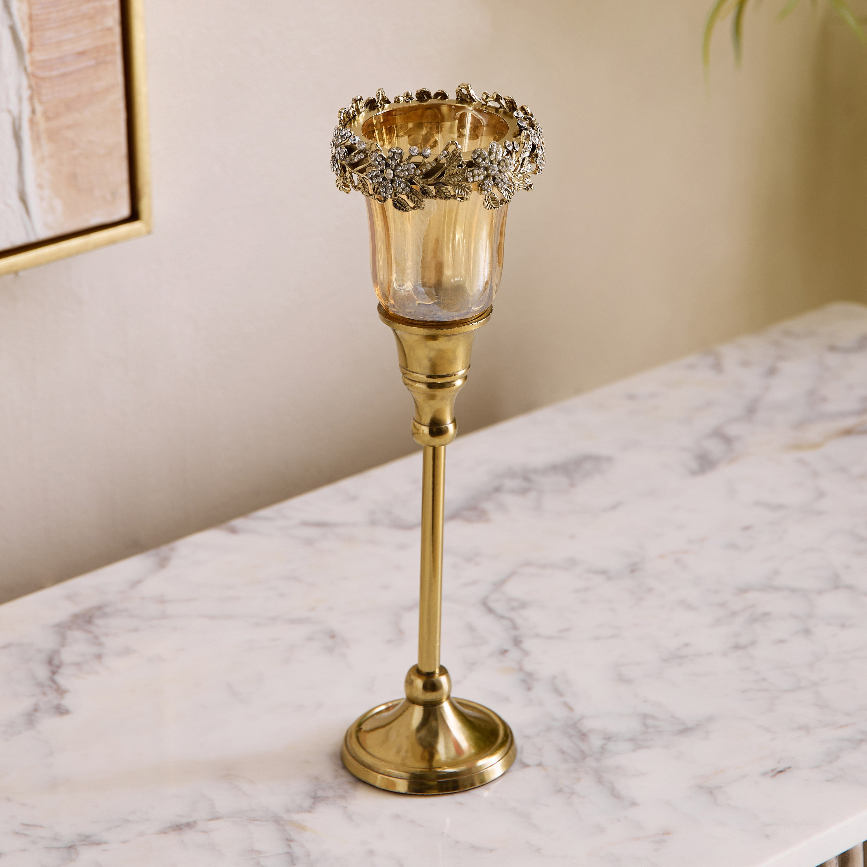 Iras Elara Decorative Votive Candleholder - 9x9x28 cm-hbxlivingroom-decorandaccessories-candleholders-image-2