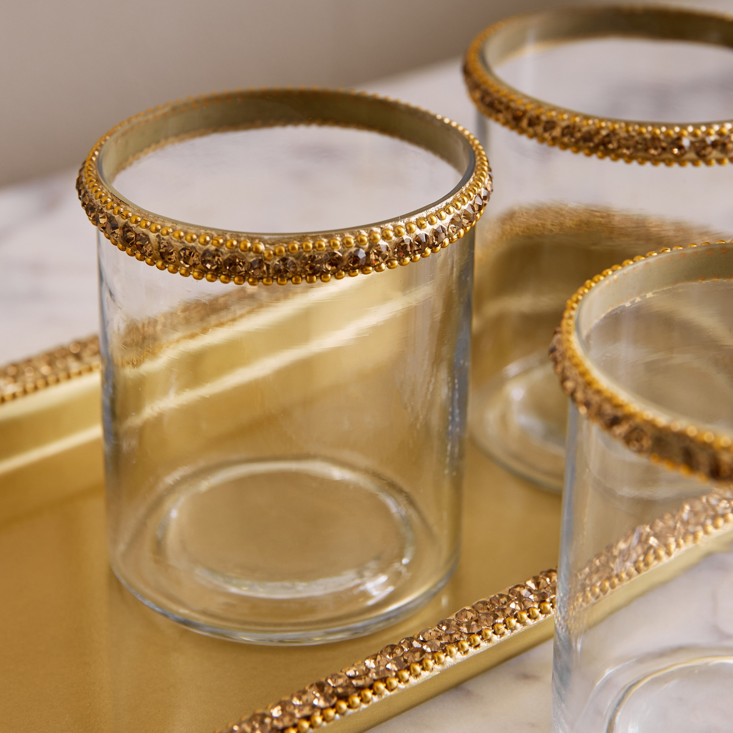 طقم حاملات شموع تيلايت 3 قطع مع صينية للديكور من إيراس إيلارا-hbxlivingroom-decorandaccessories-candleholders-image-3