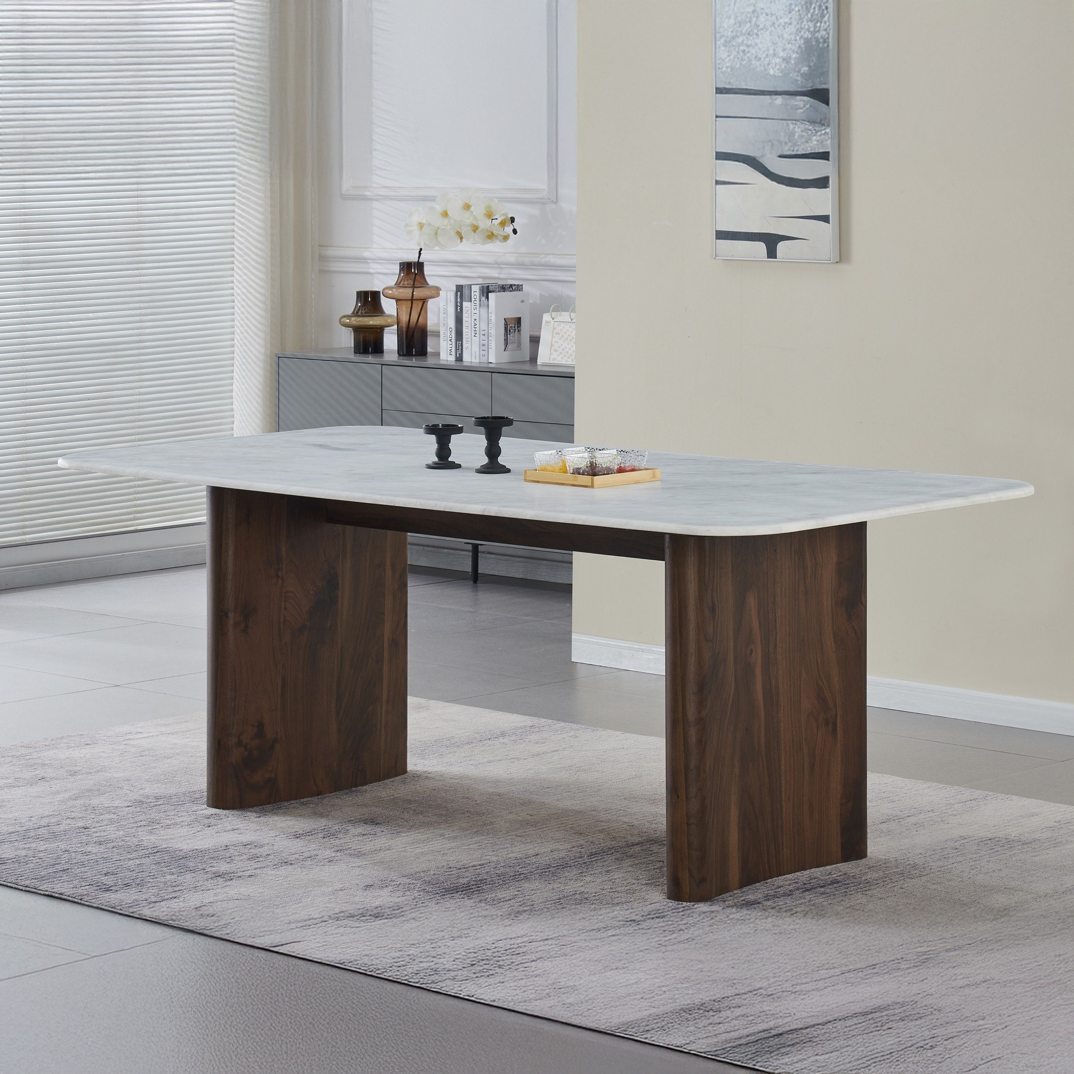طاولة سفرة بسطح رخام لـ6 مقاعد من فيلاسكو-hbxdiningroom-diningtablesandsets-diningtables-sixseater-image-3