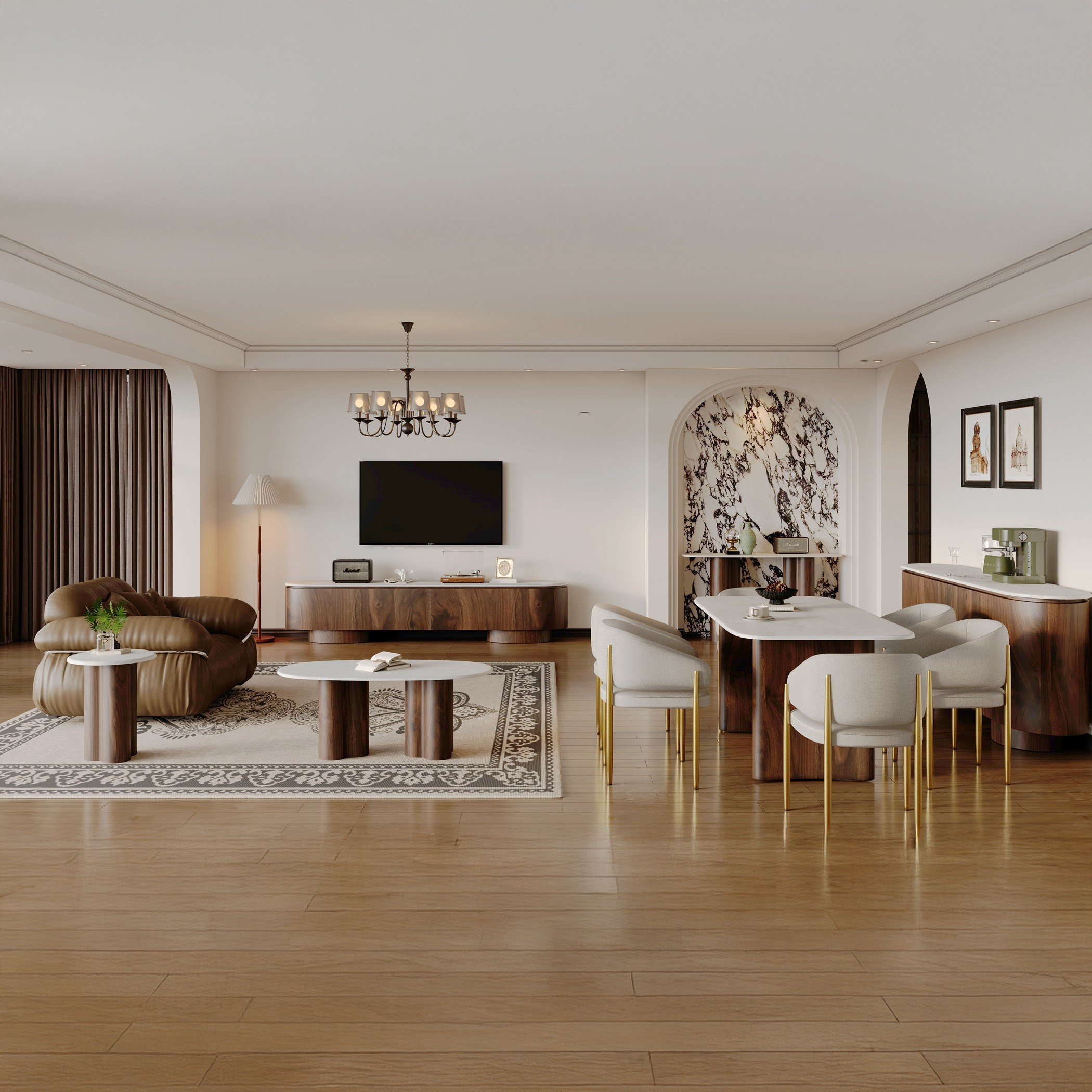 طاولة سفرة بسطح رخام لـ6 مقاعد من فيلاسكو-hbxdiningroom-diningtablesandsets-diningtables-sixseater-image-8