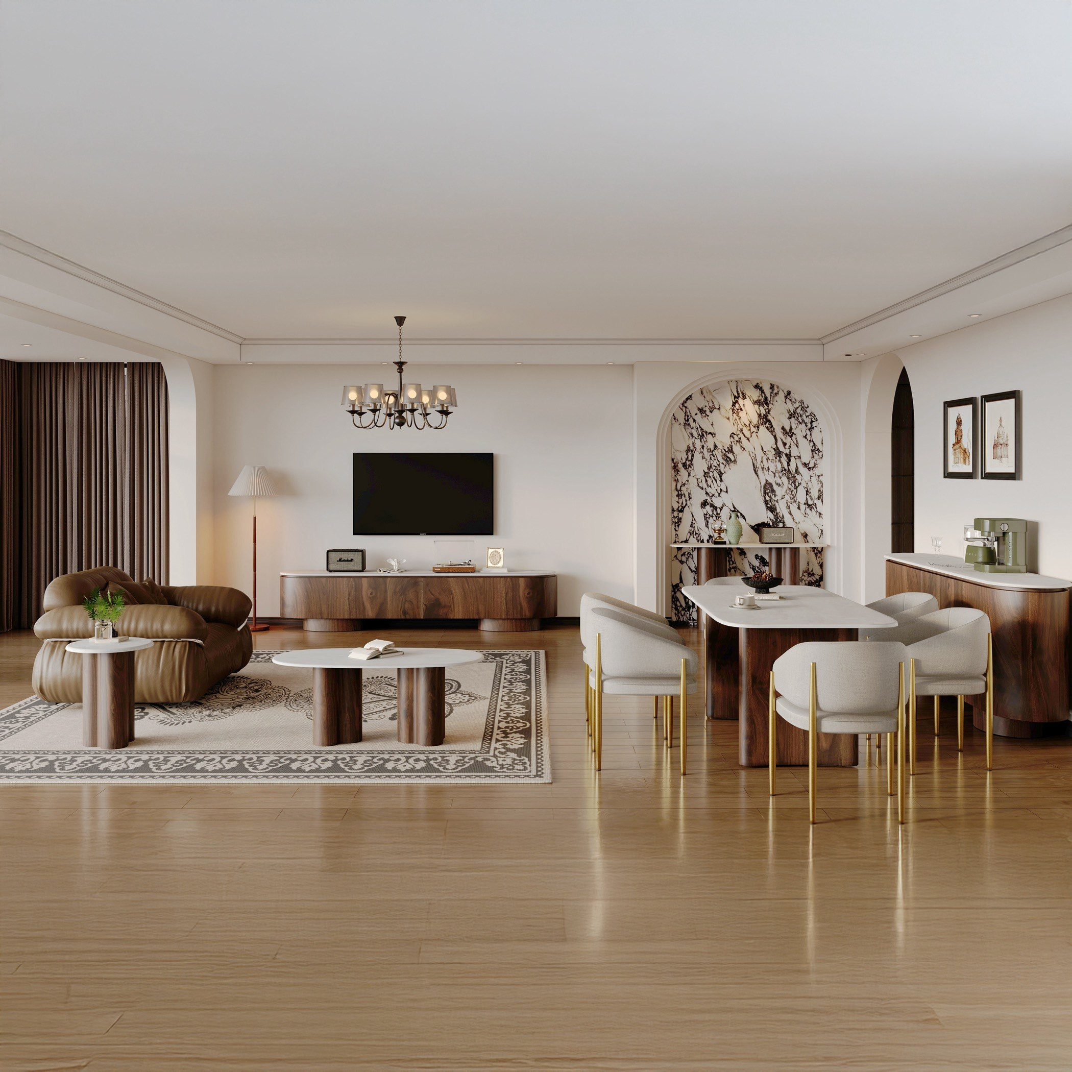 خزانة جانبية بسطح رخام 3 أبواب - فيلاسكو - 1.8 متر-hbxfurniture-diningroom-buffetsandsideboards-image-4
