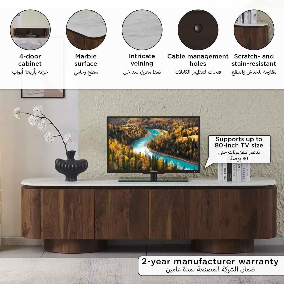 Velasco 2.0 Meter Marble Top TV Unit for TV's up to 80 Inches-hbxlivingroom-mediaunitsandstorage-tvunits-image-13
