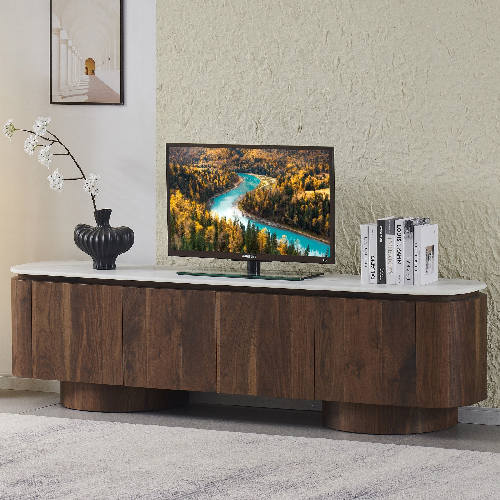 Velasco 2.0 Meter Marble Top TV Unit for TV's up to 80 Inches-hbxlivingroom-mediaunitsandstorage-tvunits-image-1