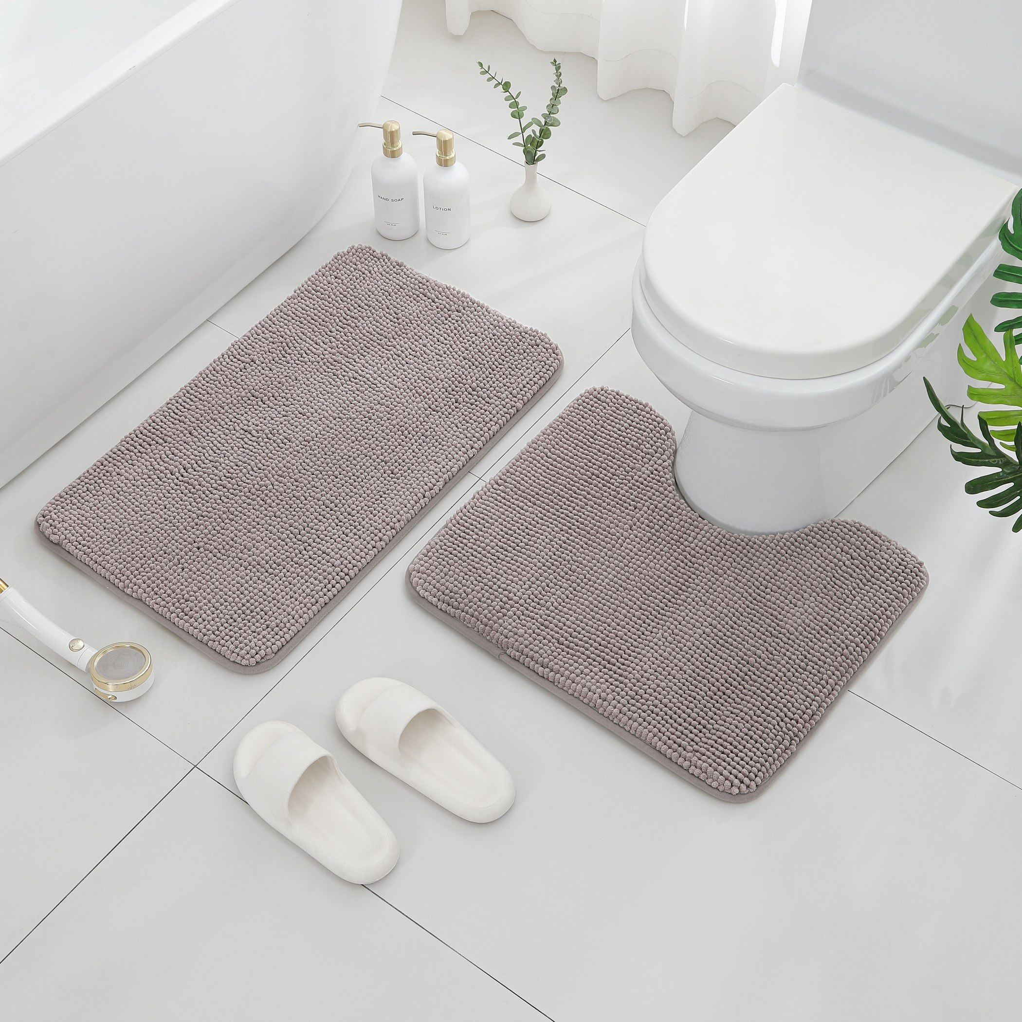 طقم سجاد حمام ميموري فوم شنيل قطعتين إيليت من لوكسوت-hbxbedroom-floorcoverings-bathmats-image-1