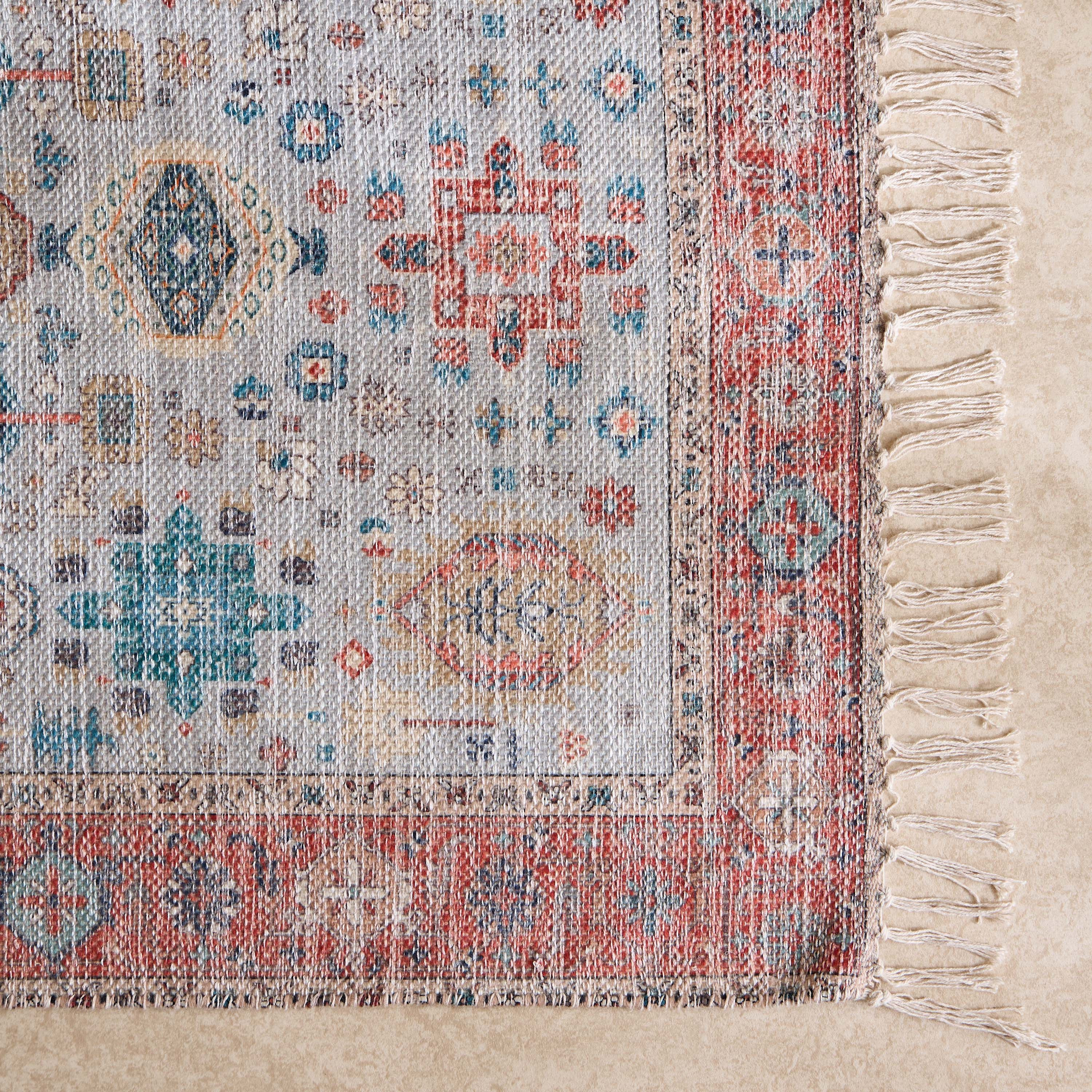 Glimmer Benza Handmade Printed Dhurrie - 60x90 cm-hbxdecorandfurnishings-floorcoverings-rugs-image-3