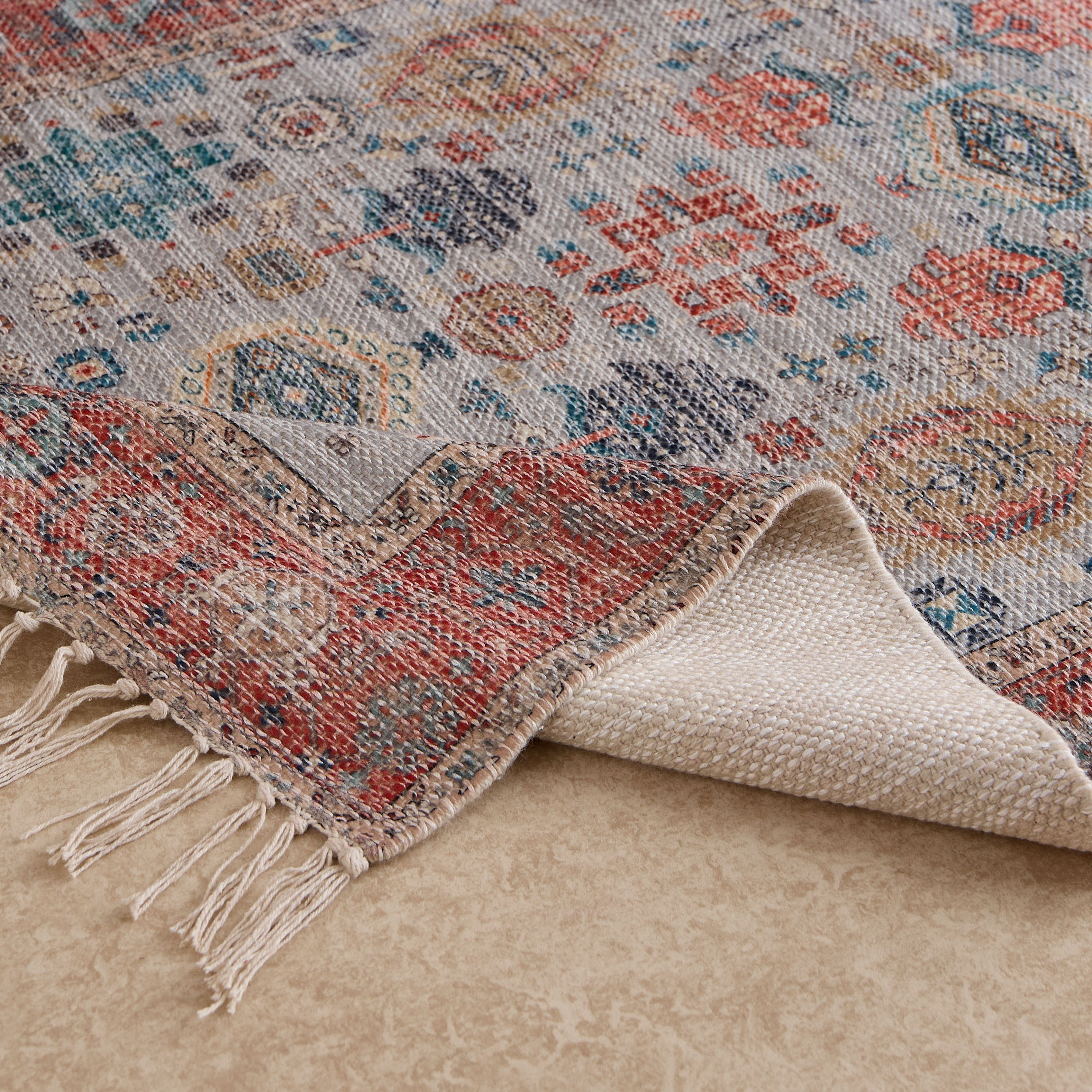 Glimmer Benza Handmade Printed Dhurrie - 60x90 cm-hbxdecorandfurnishings-floorcoverings-rugs-image-4