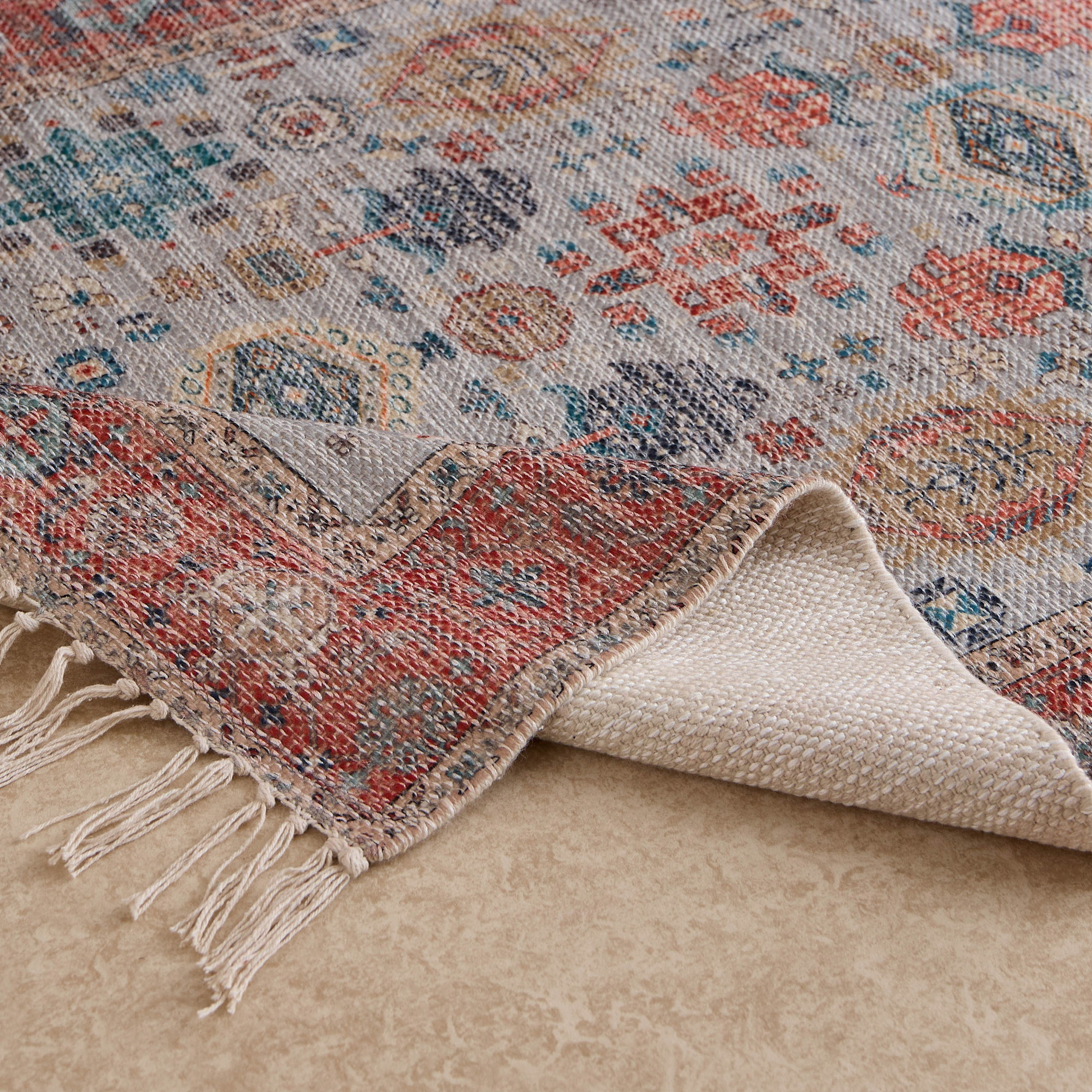 Glimmer Benza Handmade Printed Dhurrie - 80x150 cm-hbxdecorandfurnishings-floorcoverings-rugs-image-4