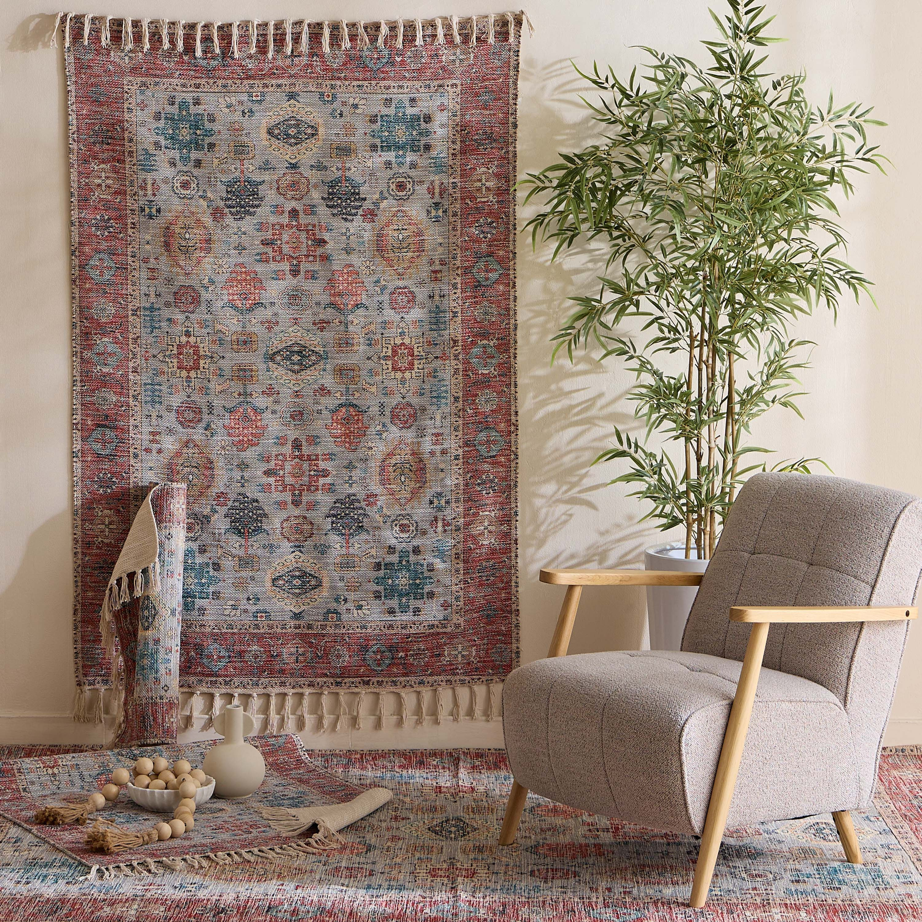 Glimmer Benza Handmade Printed Dhurrie - 160x230 cm-hbxdecorandfurnishings-floorcoverings-rugs-image-5