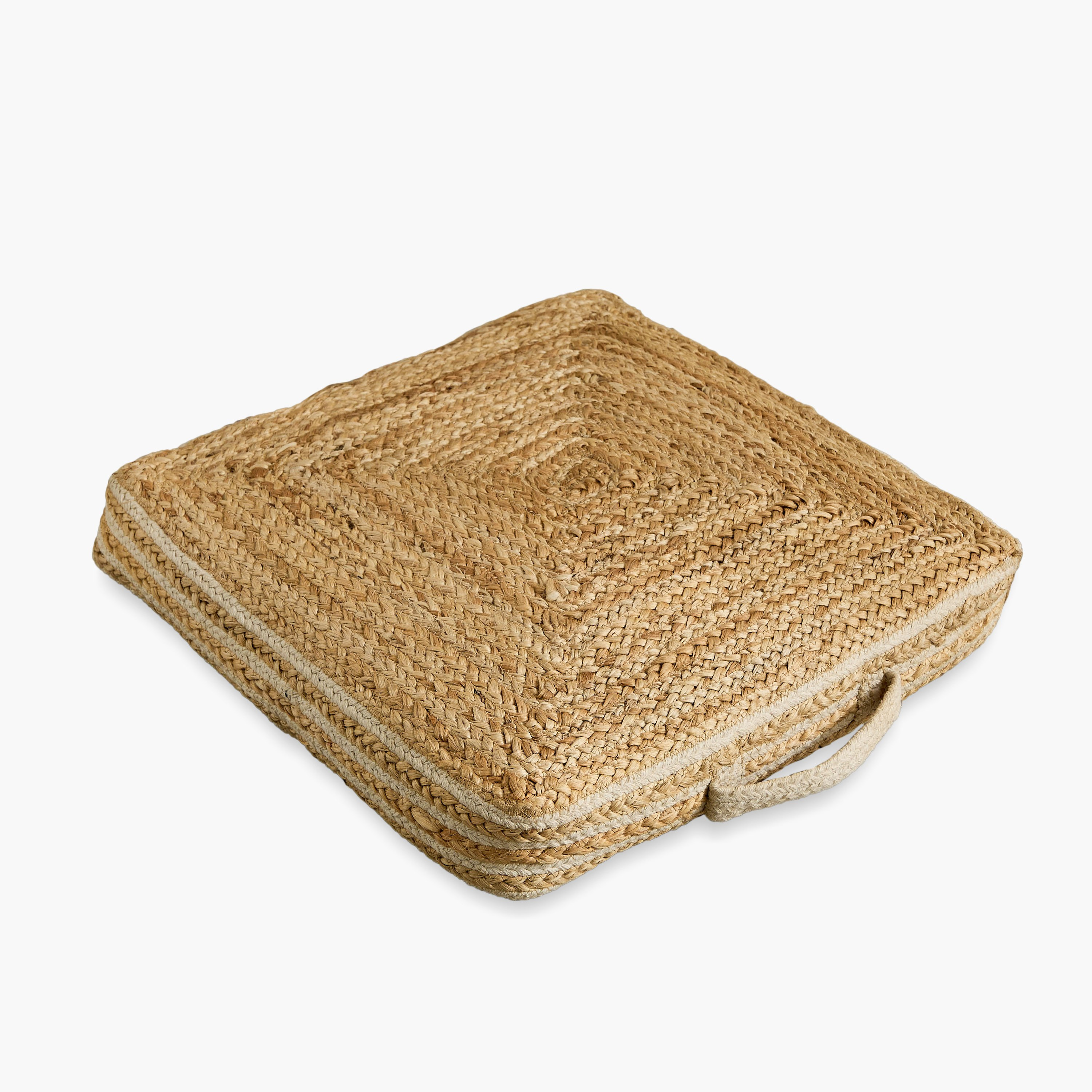 Eco Swirls Handmade Jute Floor Cushion - 50x50x7 cm-hbxhomeware-hbxlivingroom-image-6