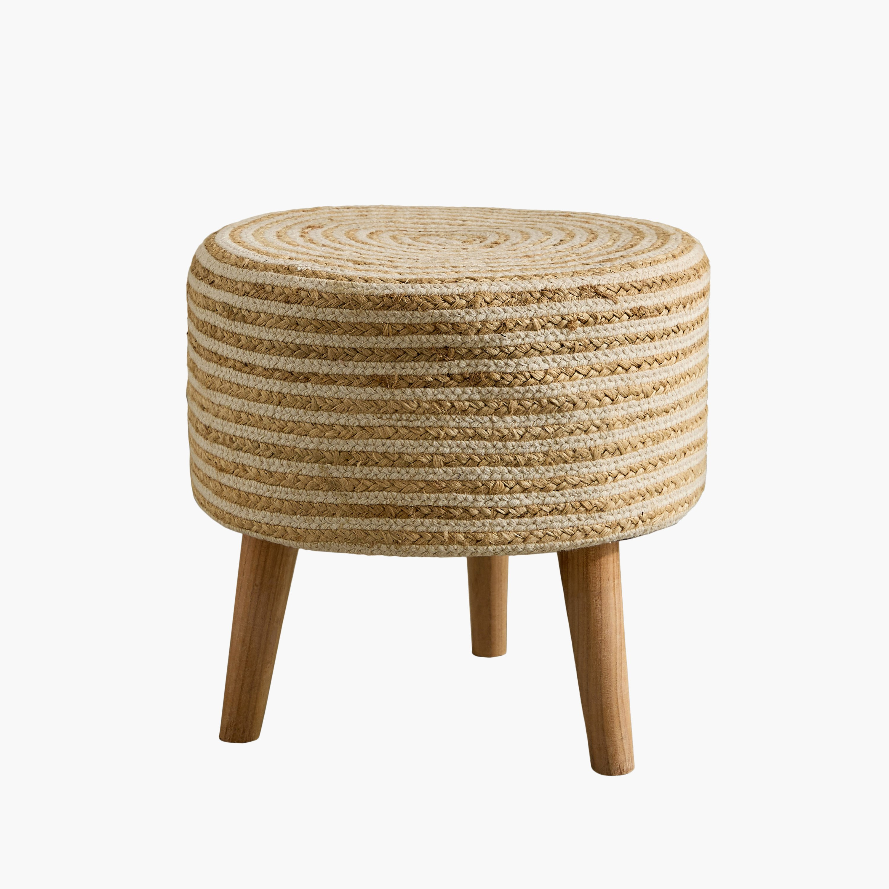 Eco Swrils Handmade Jute Stool - 40x40x40 cm-hbxlivingroom-sofasandarmchairs-ottomansandfootstools-image-5
