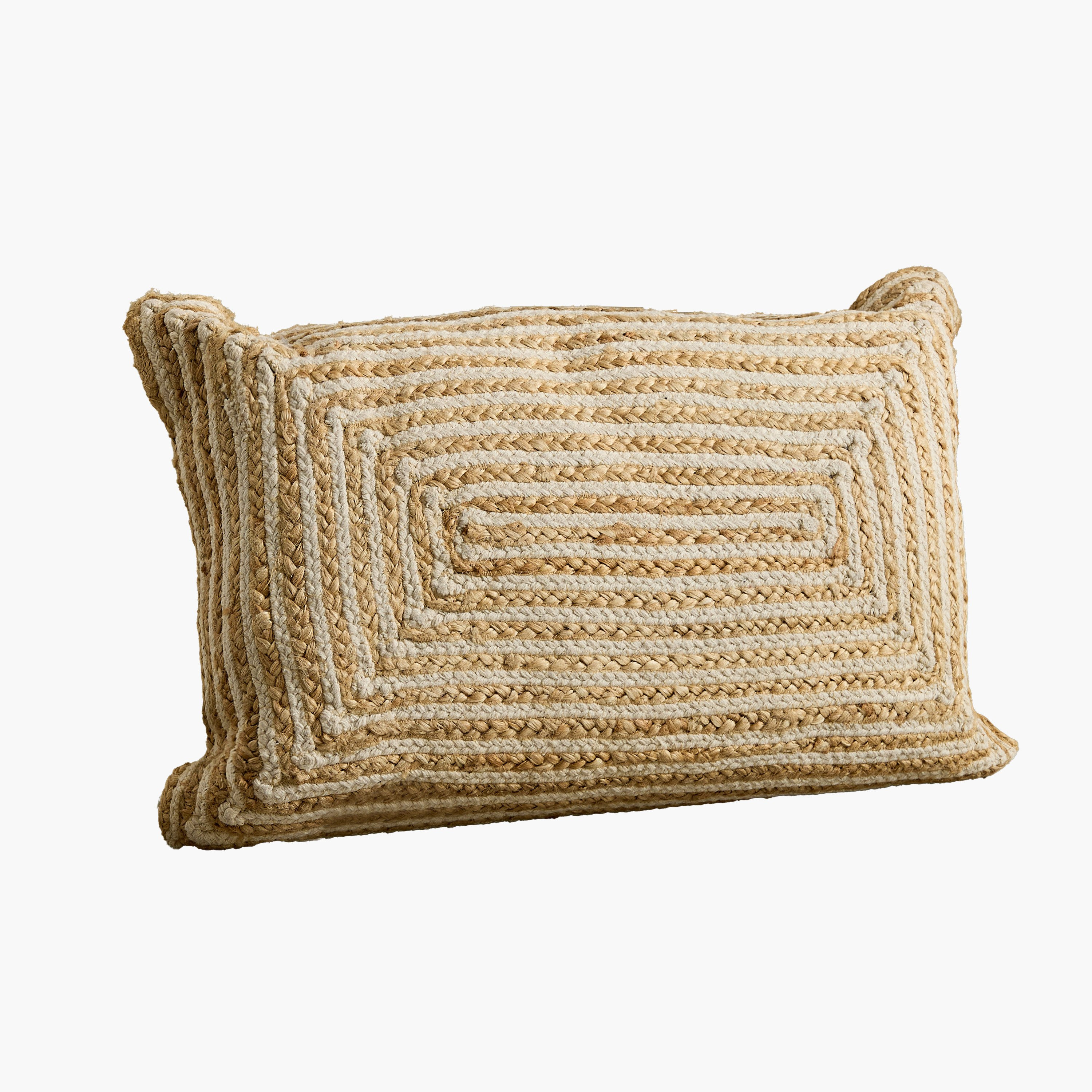 Eco Swrils Handmade Jute Filled Cushion - 40x60 cm-hbxlivingroom-furnishings-cushionsandcovers-filledcushions-image-5