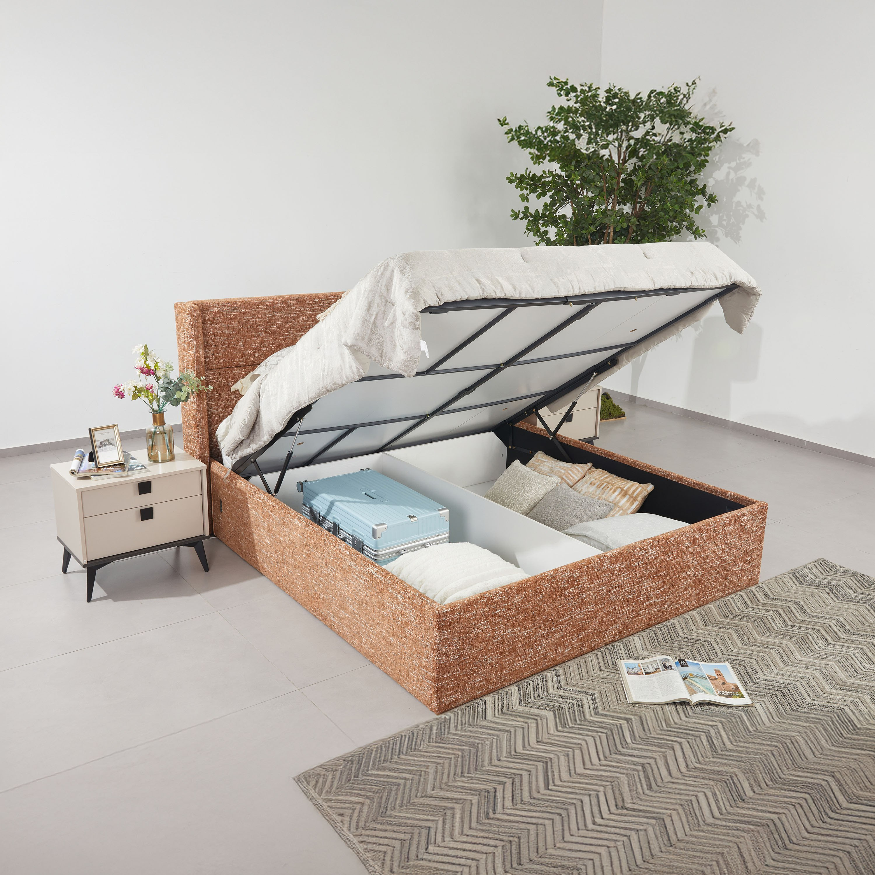 سرير كينج ذكي منجد هيدروليكي راي وينج من أورو - 180x200 سم-hbxfurniture-bedsandbedsets-beds-king-image-2