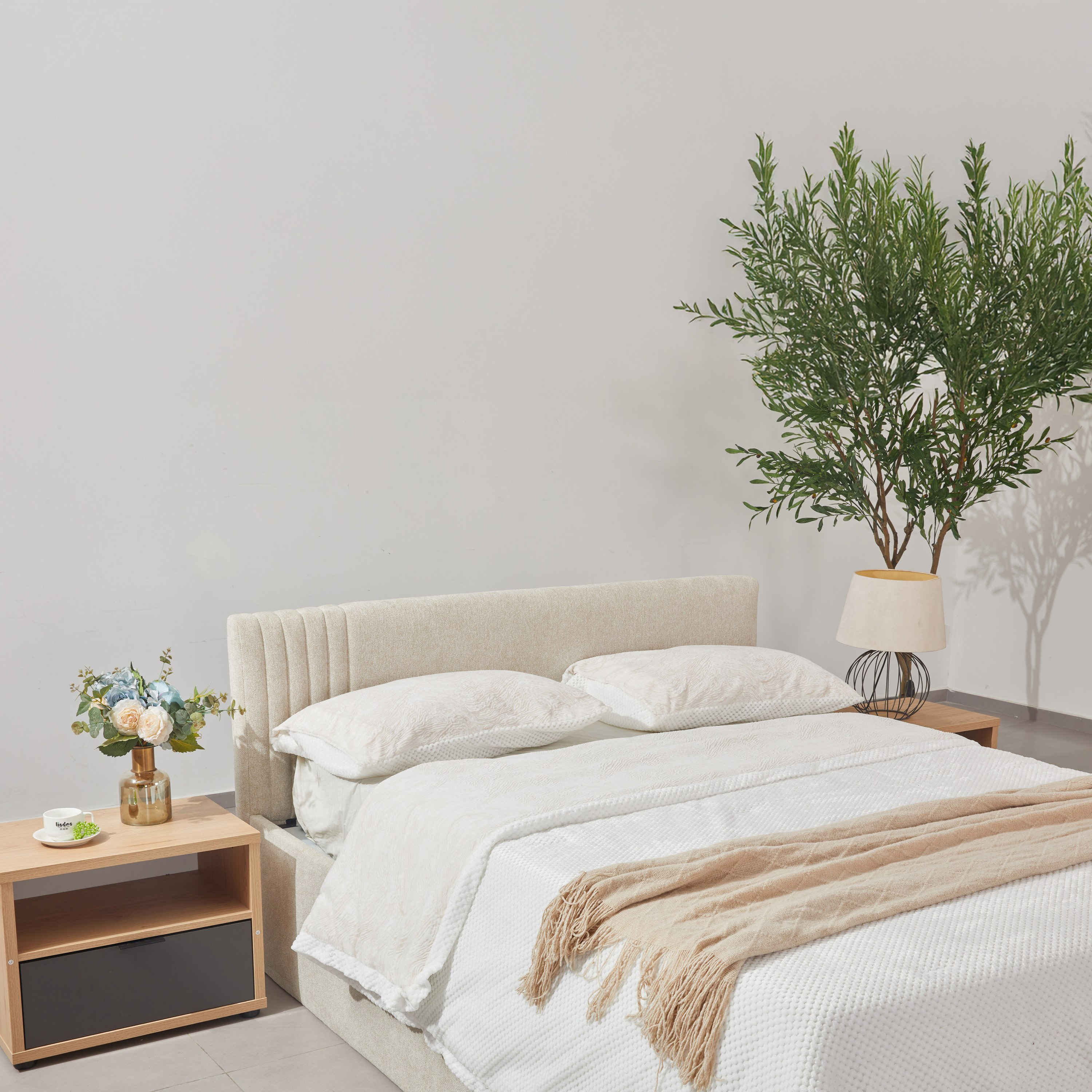 Frankfurt NXT Upholstered Hydraulic Storage Queen Bed - 140x200 cm-hbxbedroom-bedsandbedsets-beds-queen-image-2