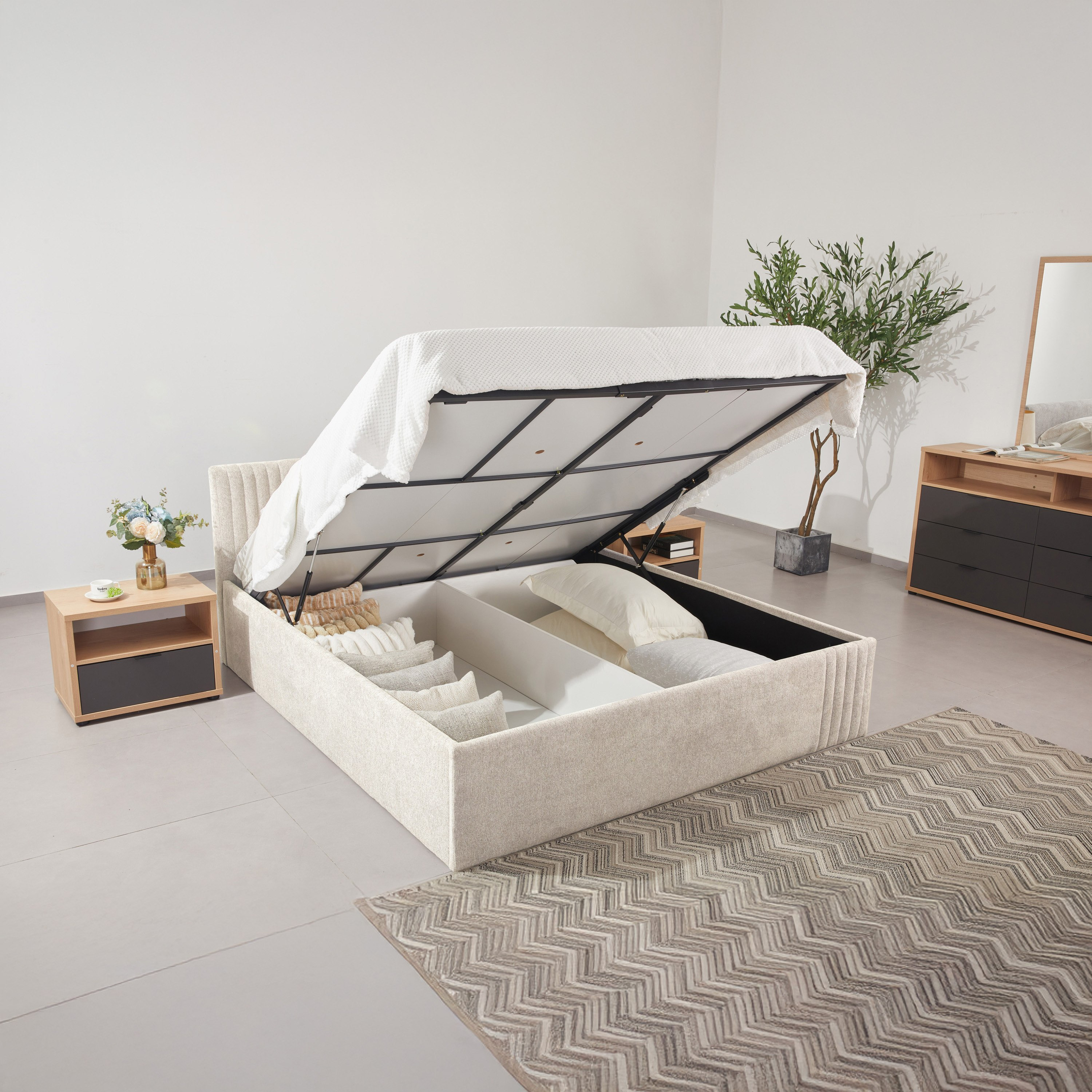 Frankfurt NXT Upholstered Hydraulic Storage Queen Bed - 140x200 cm-hbxbedroom-bedsandbedsets-beds-queen-image-10