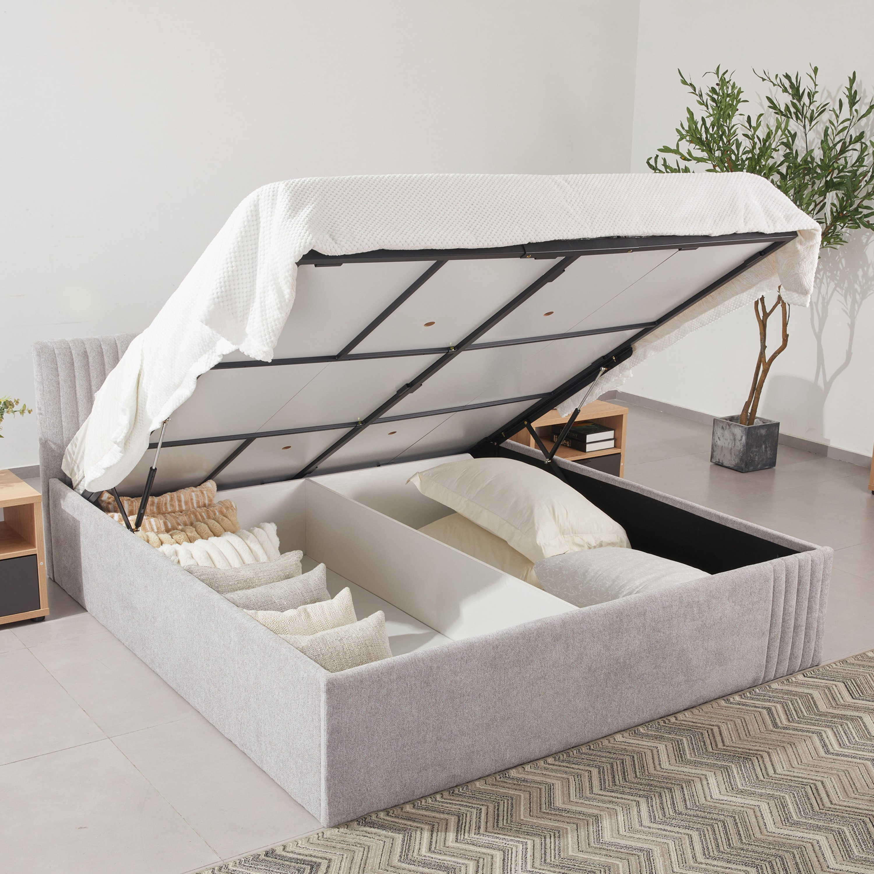 Frankfurt NXT Upholstered Hydraulic Storage Queen Bed - 160x200 cm-hbxbedroom-bedsandbedsets-beds-queen-image-8
