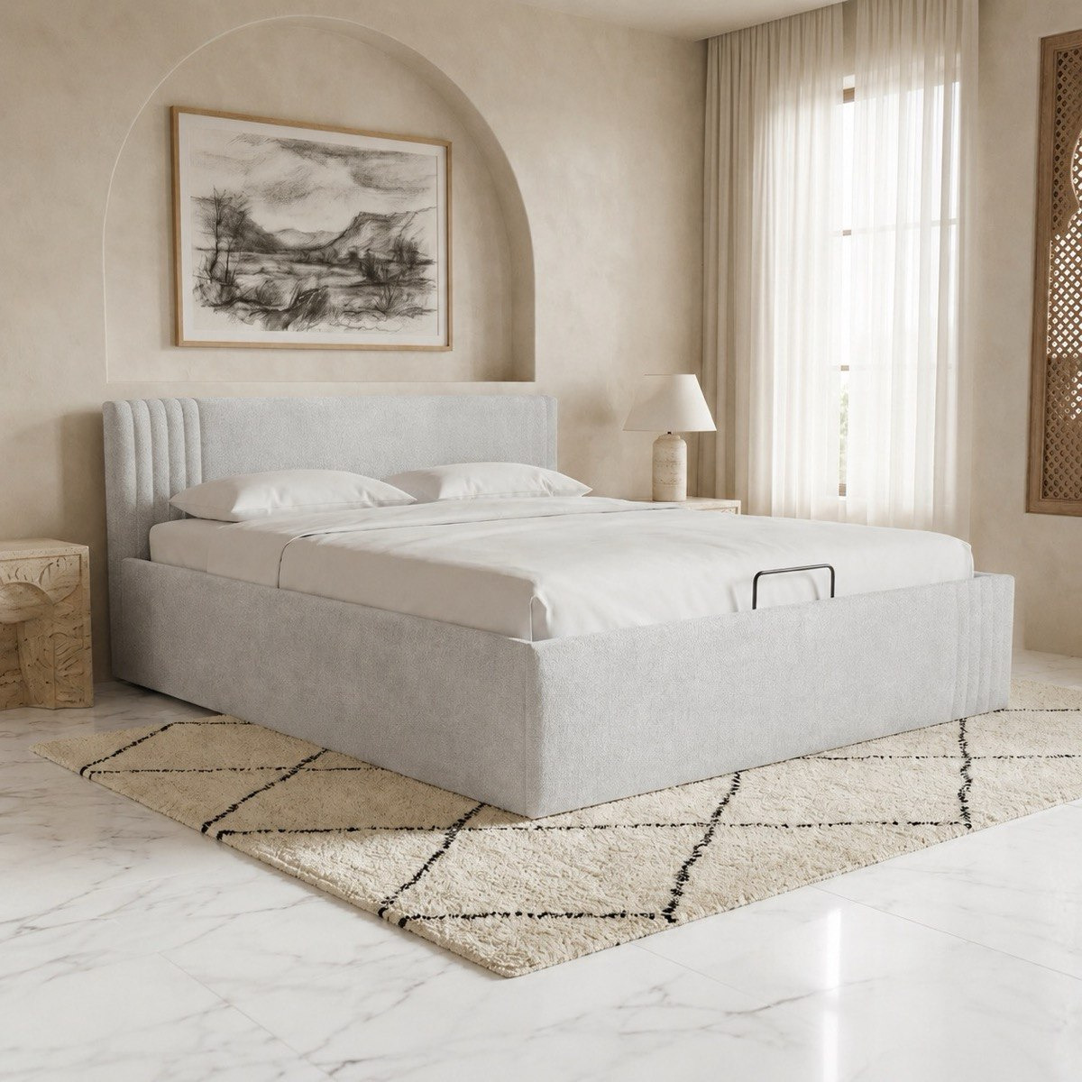 Frankfurt NXT Upholstered Hydraulic Storage King Bed - 180x200 cm-hbxfurniture-bedsandbedsets-beds-king-image-1