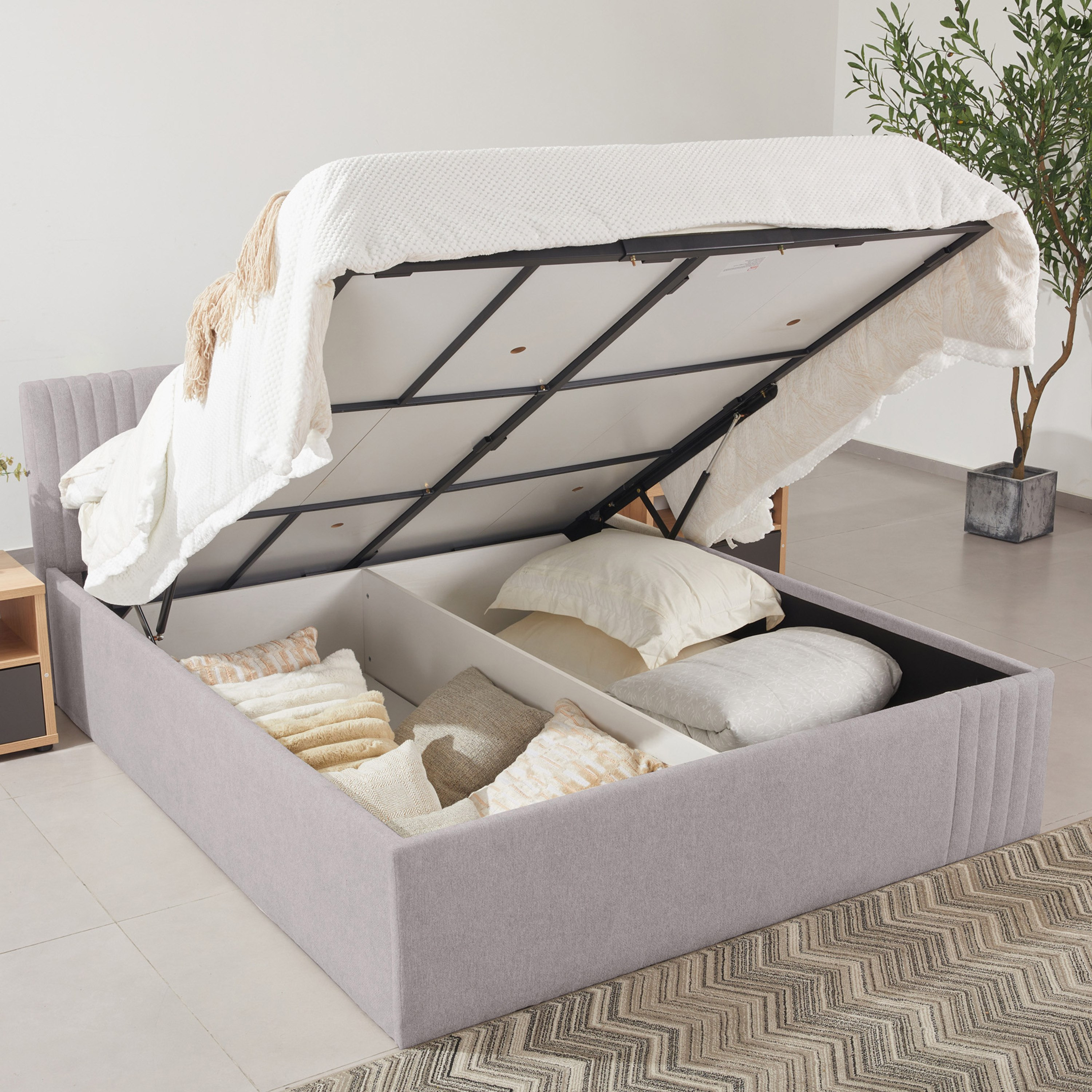 Frankfurt NXT Upholstered Hydraulic Storage King Bed - 180x200 cm-hbxfurniture-bedsandbedsets-beds-king-image-8