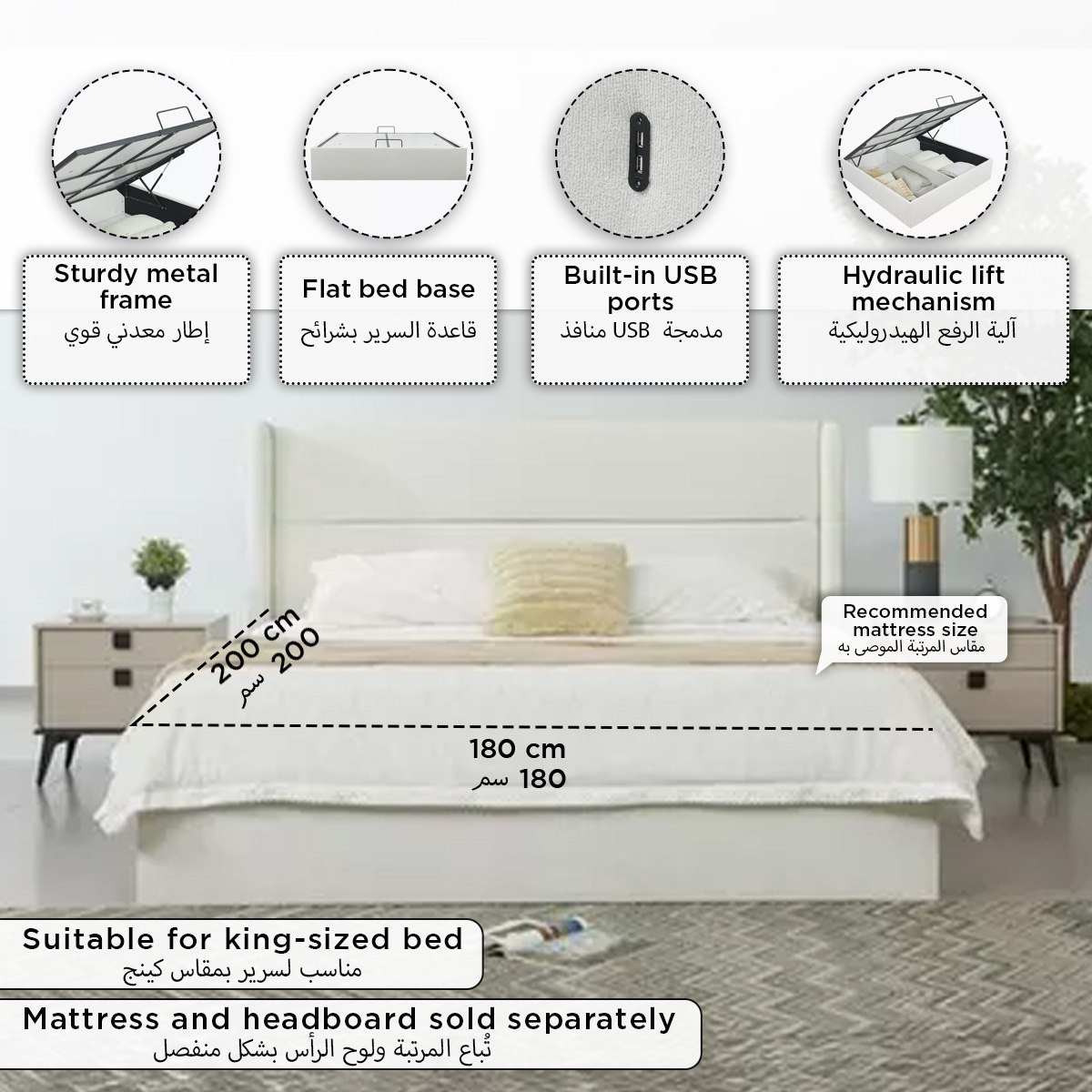 Orion Smart Upholestered Hydraulic Storage King Bed Base - 180x200 cm-PROMO_HB_BAH_THRESHOLD_Furniture_100426-image-12