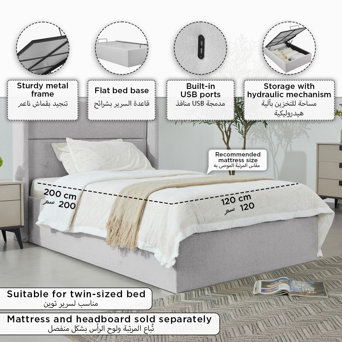Orion Upholestered Hydraulic Storage Twin Bed Base - 120x200 cm-hbxbedroom-modular-modularbeds-orion-image-13