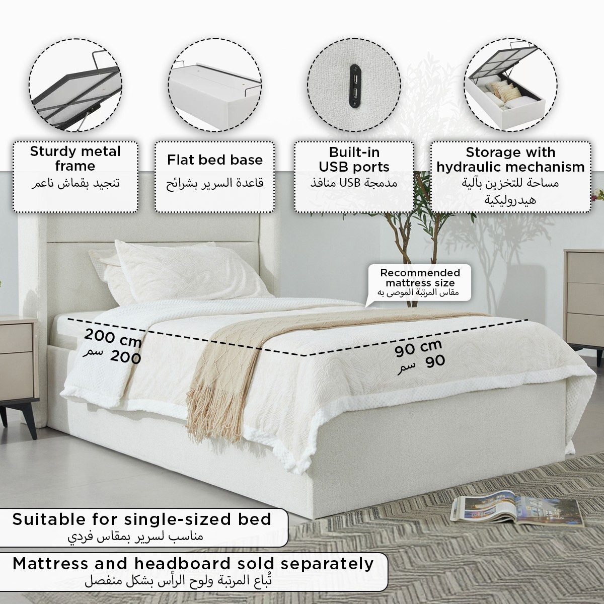 Orion Smart Upholstered Hydraulic Storage Single Bed Base - 90x200 cm-PROMO_HB_SA_HBX10_TH1000_NEW_031025-image-11