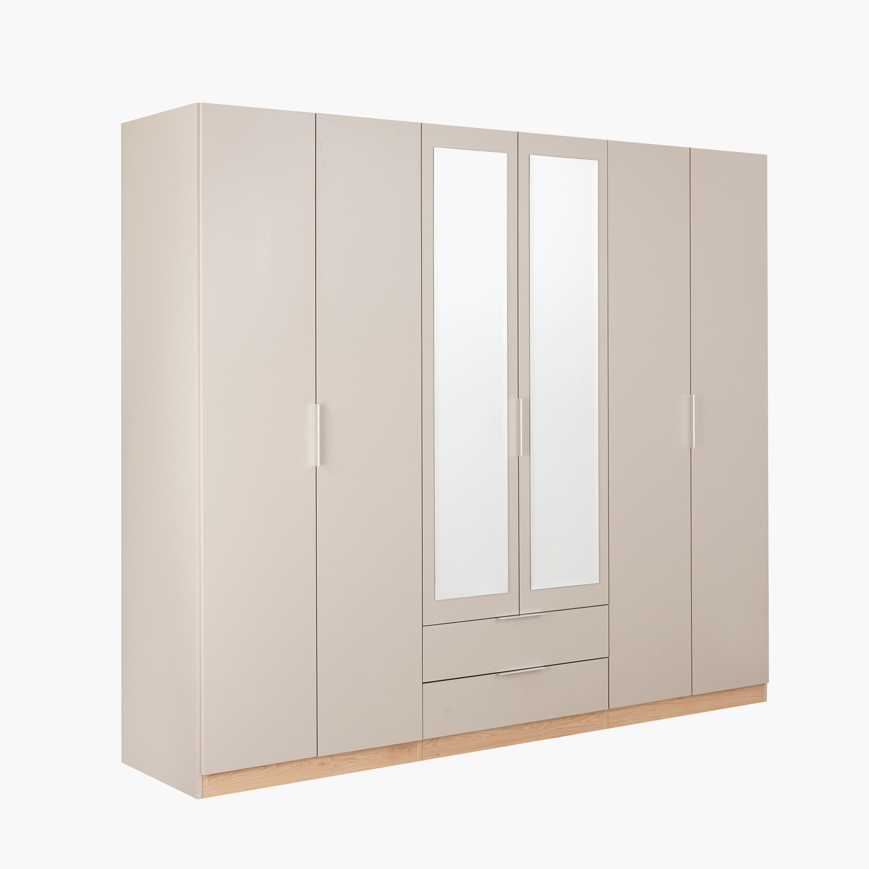 Orion Modena 6-Door Wardrobe with 2 Drawers and 2 Mirrors-hbxfurniture-wardrobes-image-2