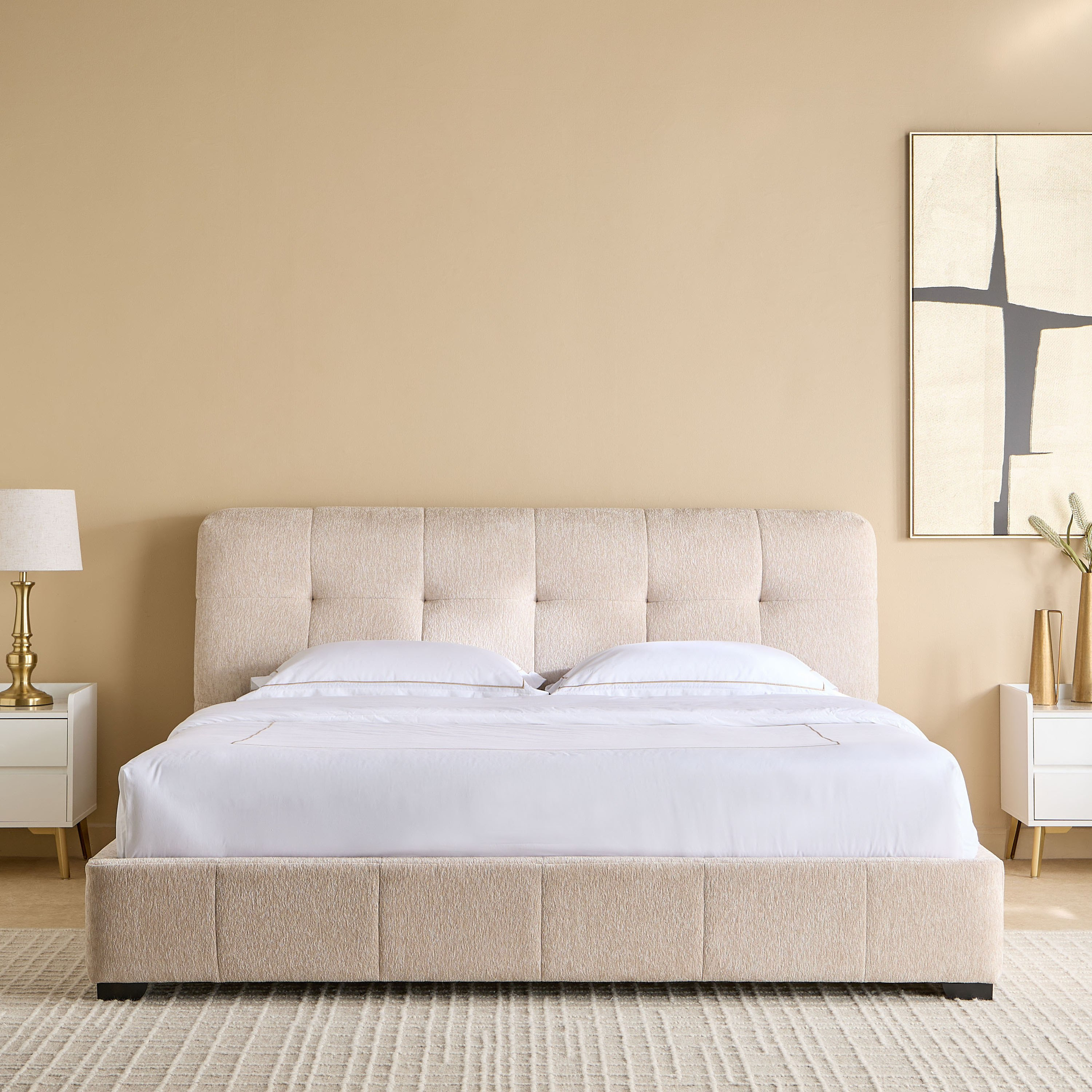 سرير كينج منجد من بيرل بوب - 180x200 سم-hbxfurniture-bedsandbedsets-beds-king-image-2