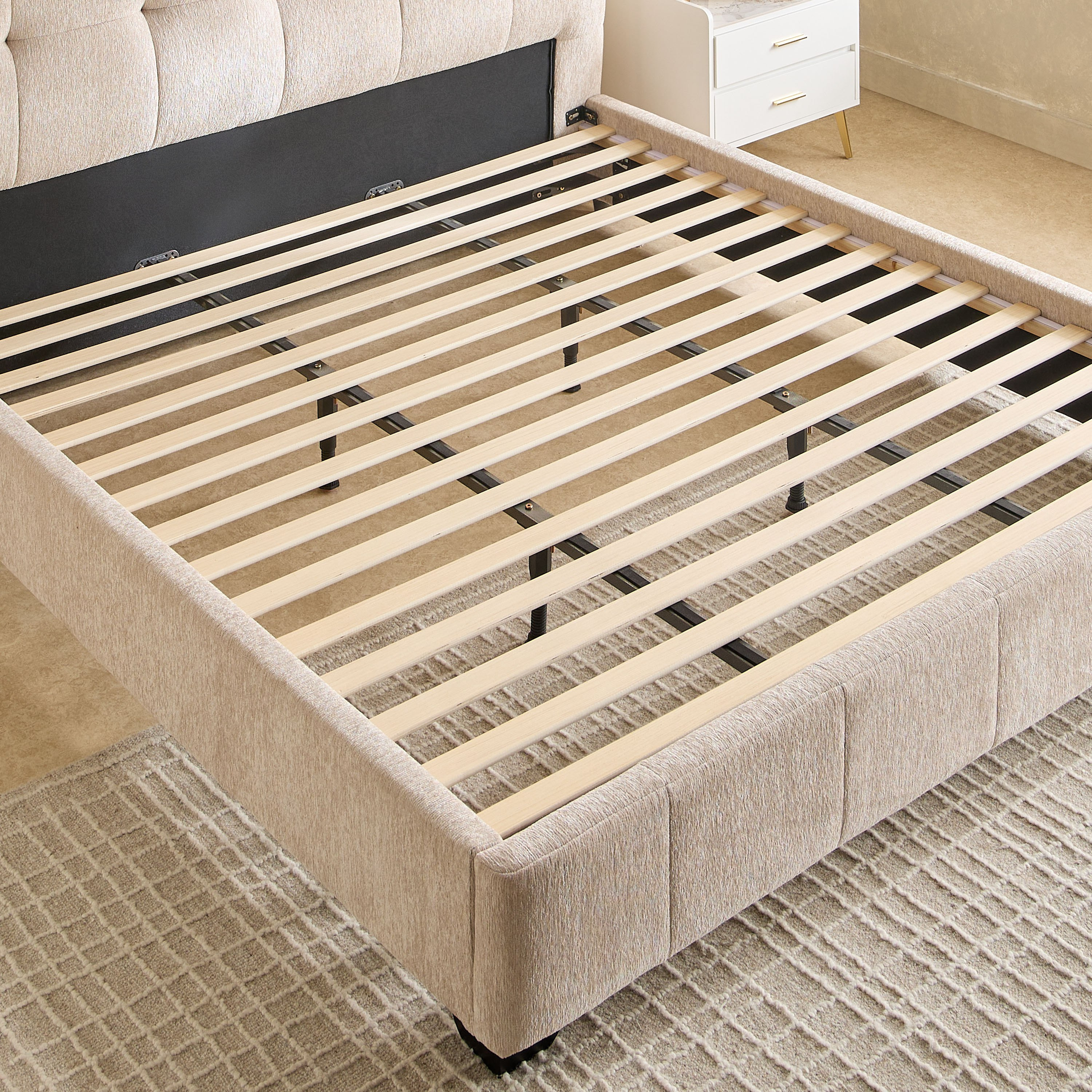 سرير كينج منجد من بيرل بوب - 180x200 سم-hbxfurniture-bedsandbedsets-beds-king-image-5