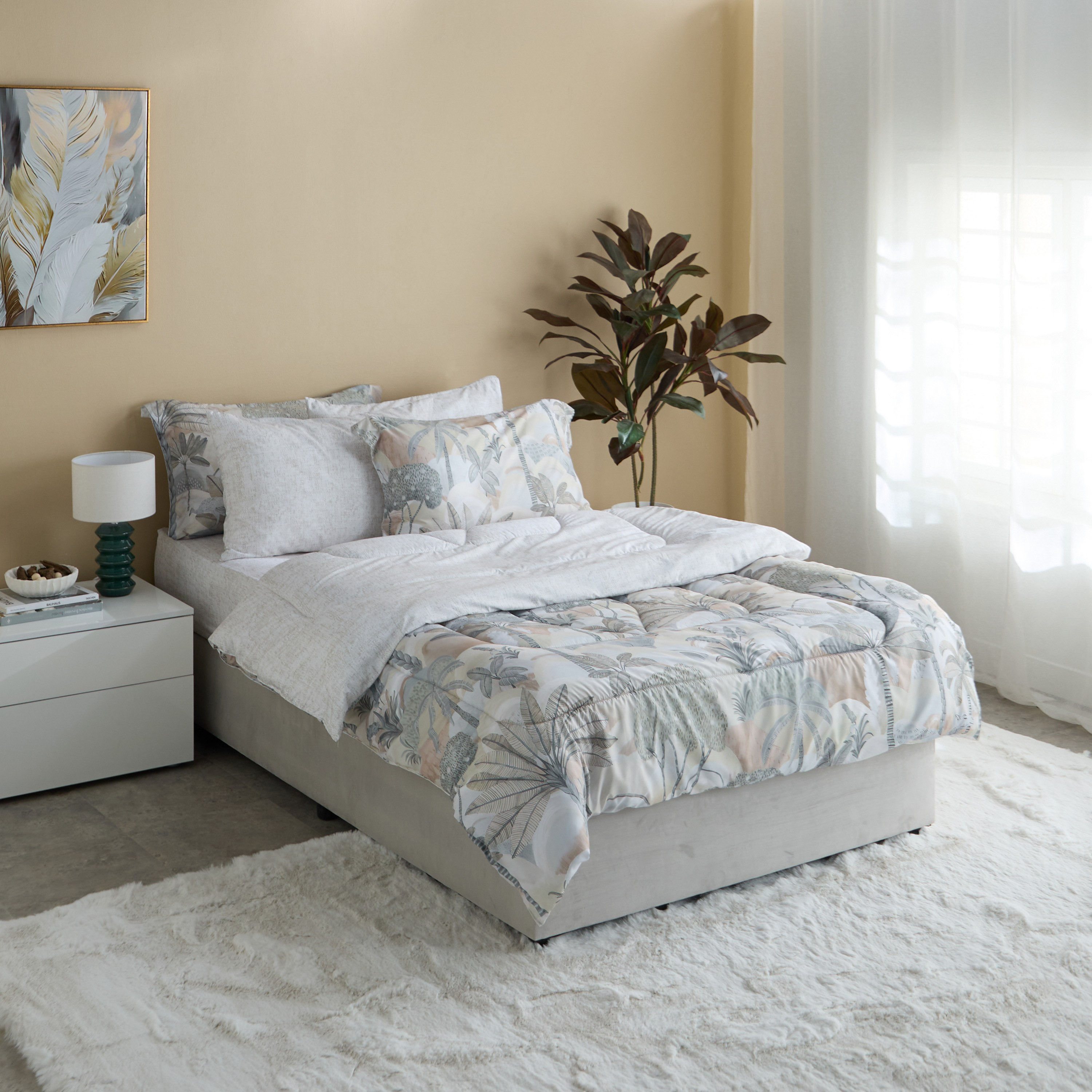 Hampton Palm 6-Piece Microfibre Printed BIAB Twin Comforter Set - 160x240 cm-hbxhomeware-hbxbedroom-image-9
