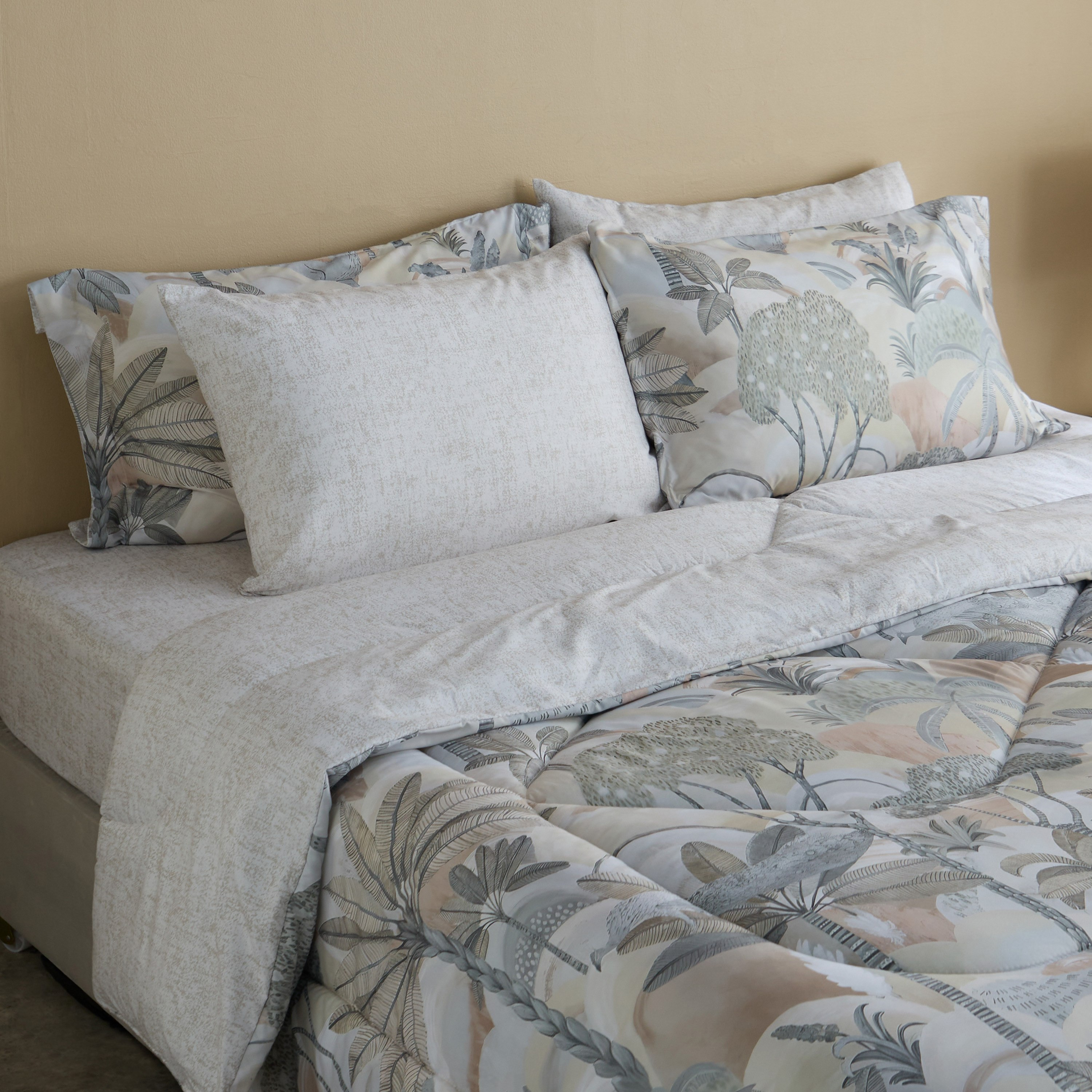 Hampton Palm 6-Piece Microfibre Printed BIAB Super King Comforter Set - 240x260 cm-hbxhomeware-hbxbedroom-image-1