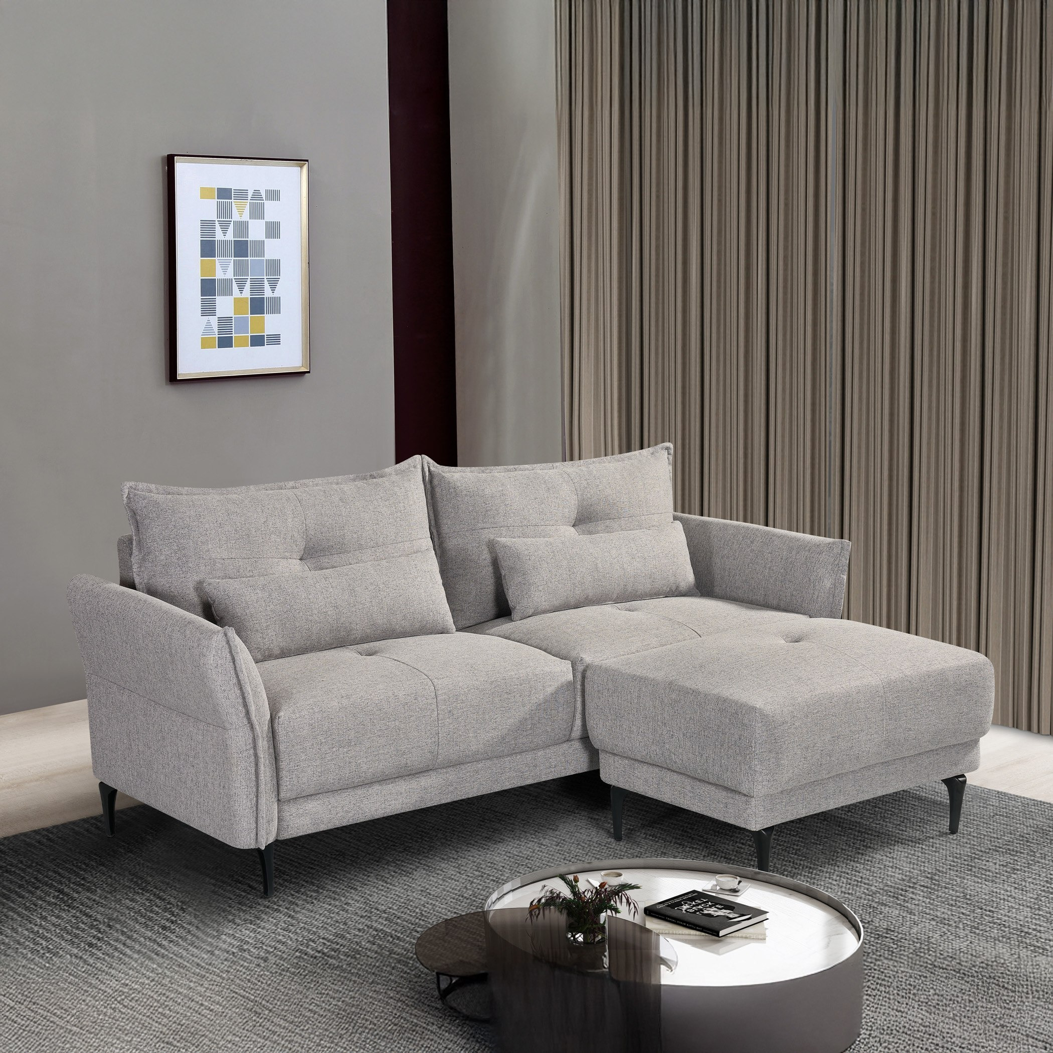 كنبة قماش 3 مقاعد مع و2 وسادة لدعم الظهر ومقعد عثماني من سوهو-hbxlivingroom-sofasandarmchairs-sofas-image-1