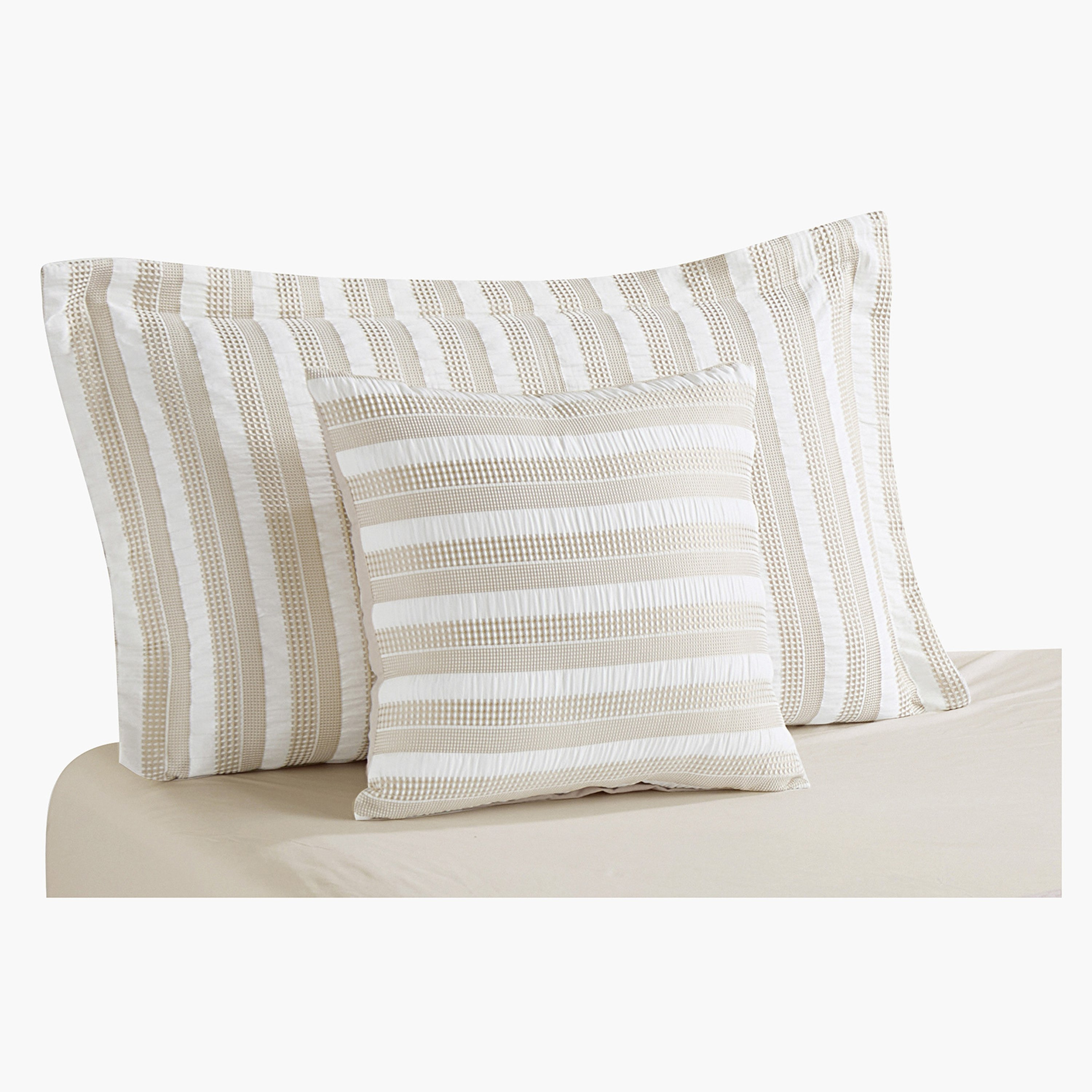 طقم لحاف وشرشف كينج 5 قطع مخطط جاكار وافل من براكسـتون - 220×240 سم-hbxhomeware-hbxbedroom-image-3