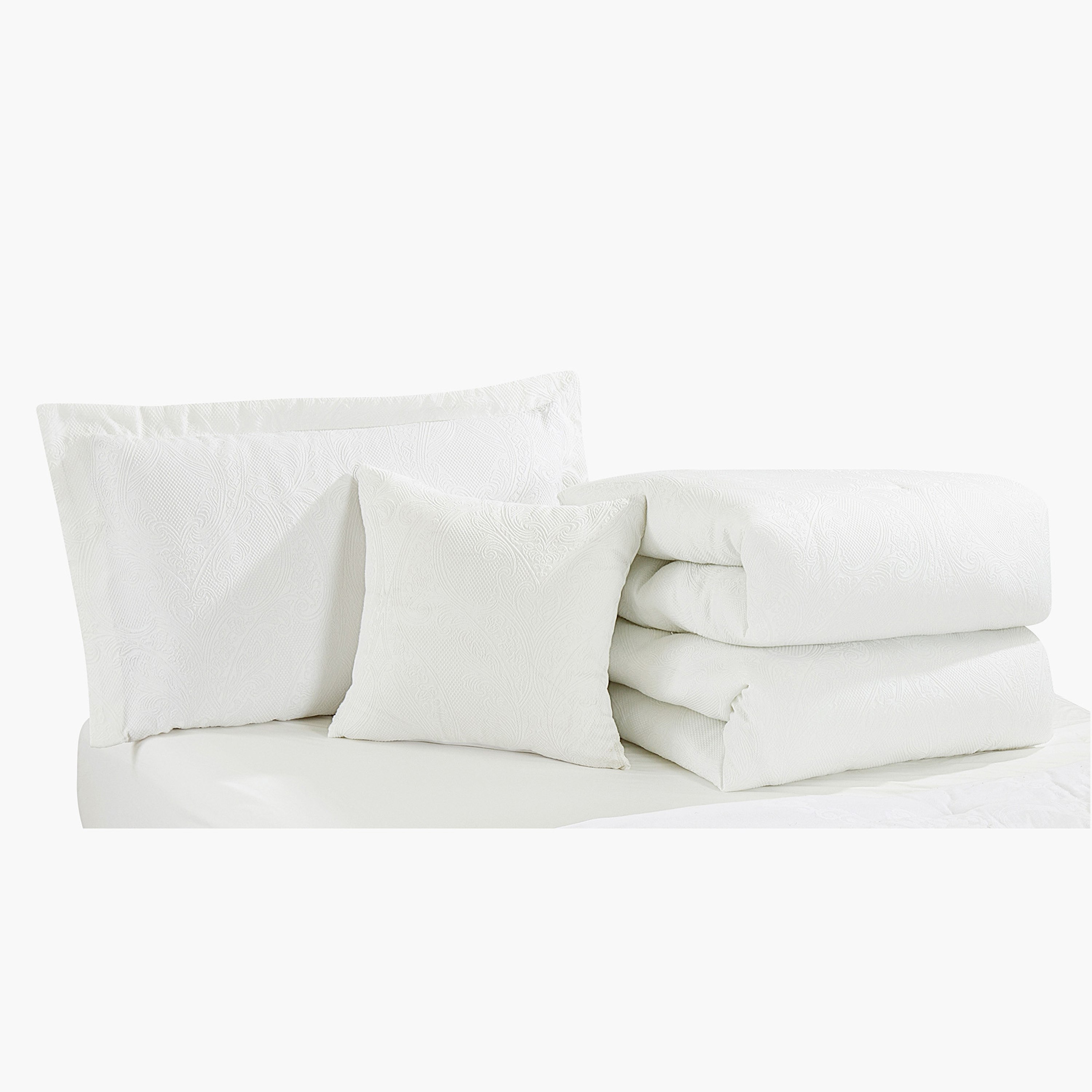 طقم لحاف كينج بايب جاكار بيزلي 7 قطع من وايت بليس - 220x240 سم-hbxhomeware-hbxbedroom-image-3
