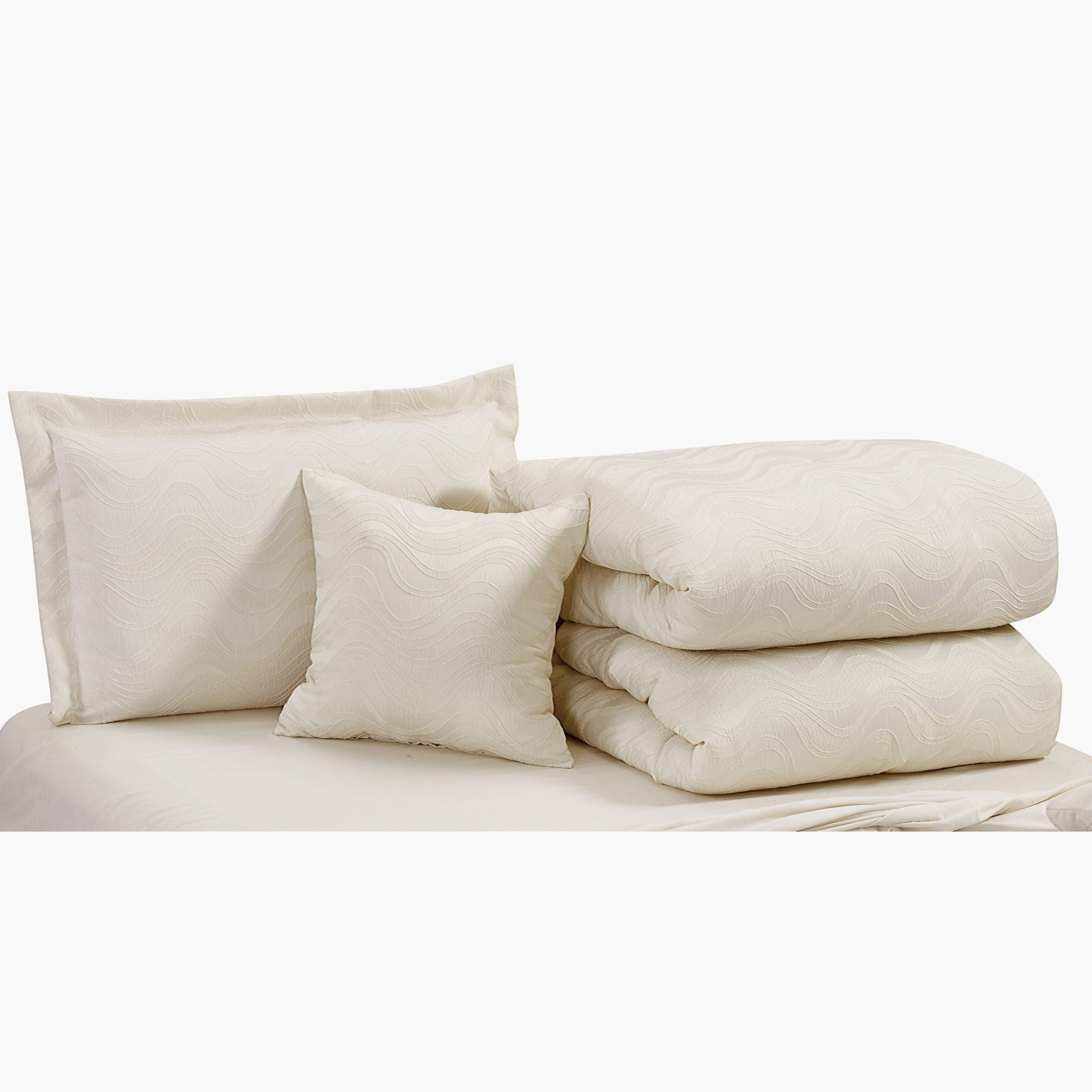 White Bliss 7-Piece Lurewave Jacquard King BIAB Comforter Set - 220x240 cm-hbxhomeware-hbxbedroom-image-3