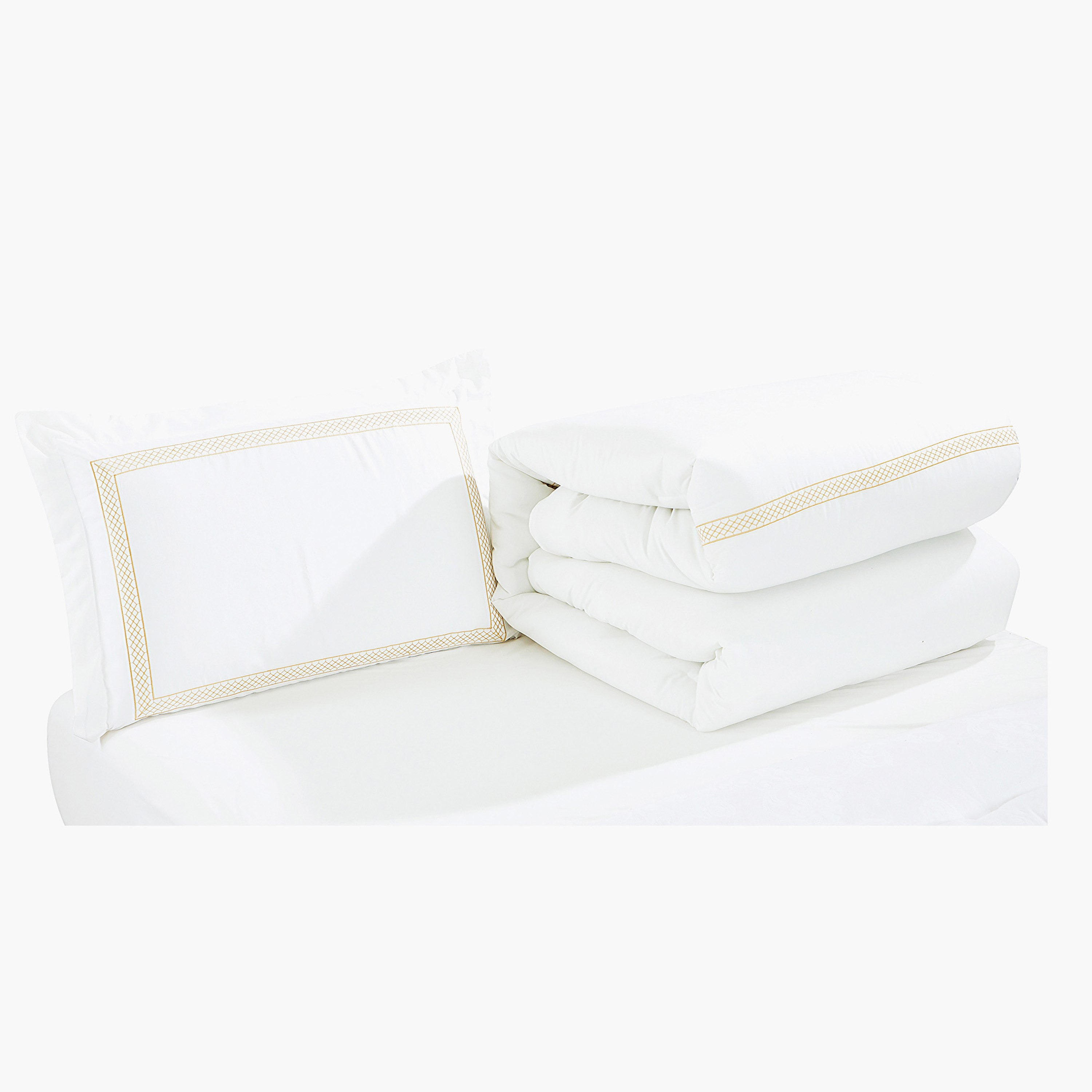 White Bliss 3-Piece Jali Embroidered Twin Comforter Set - 160x220 cm-hbxhomeware-hbxbedroom-image-3