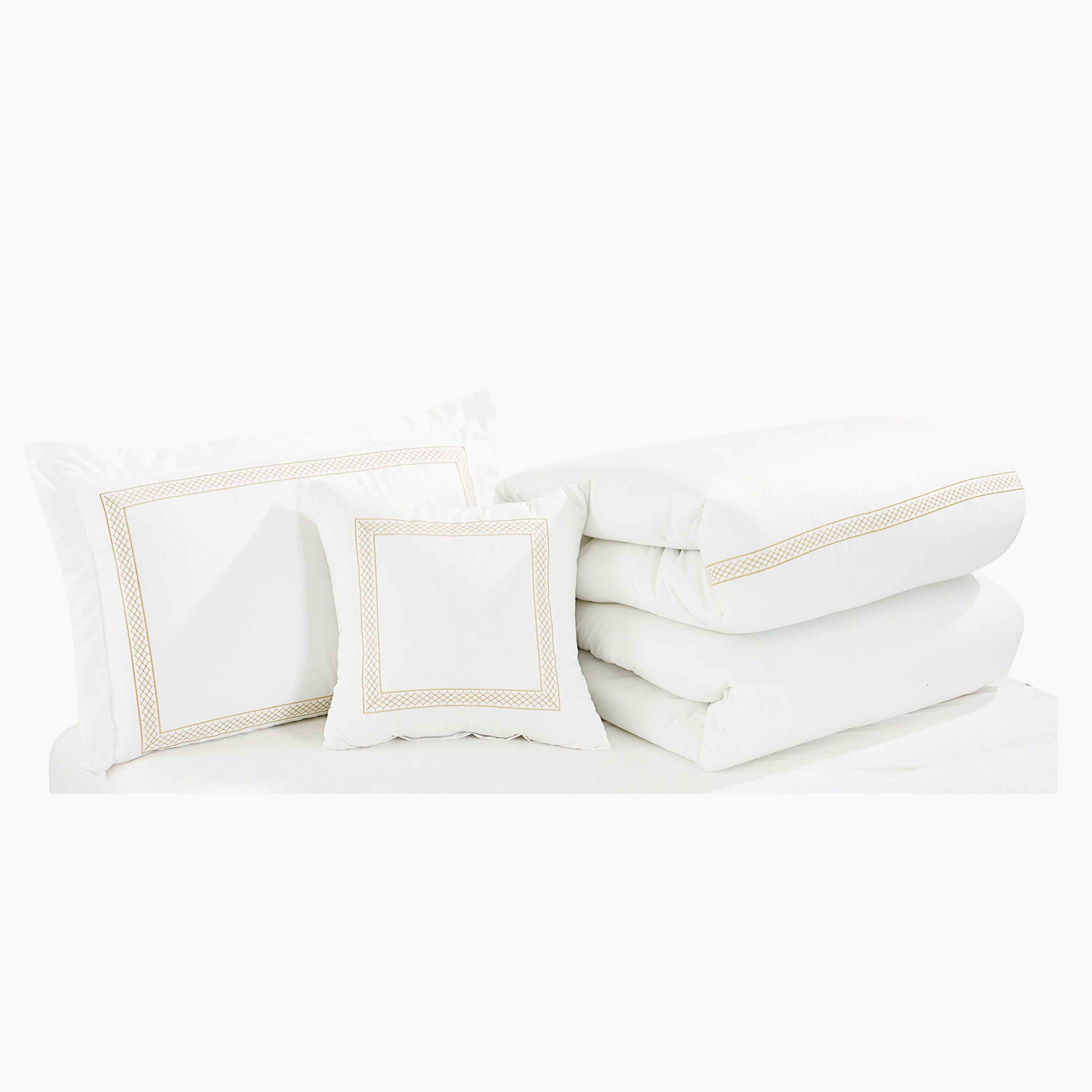 White Bliss 5-Piece Jali Embroidered King Comforter Set - 220x240 cm-hbxhomeware-hbxbedroom-image-3