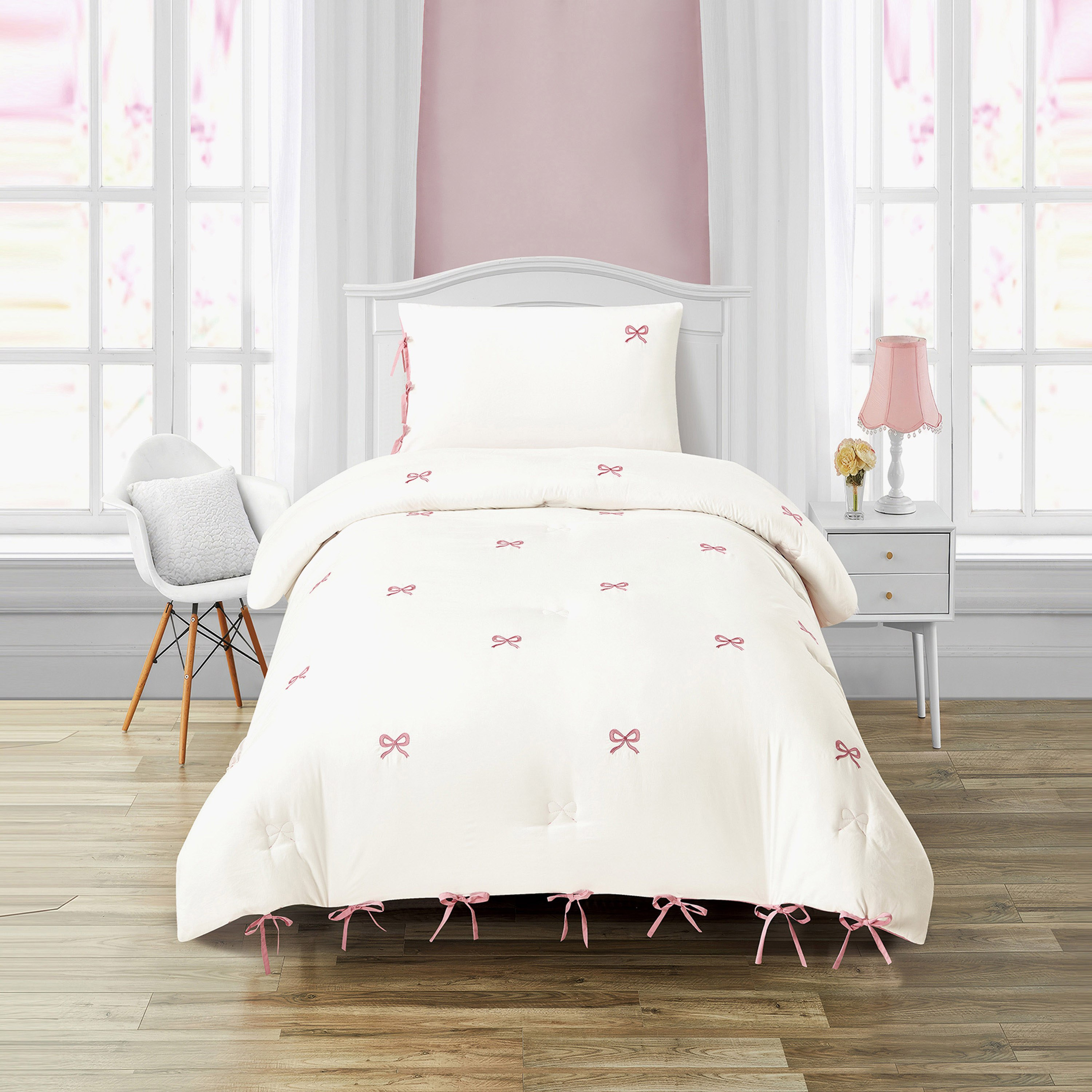 Ivy 2-Piece Microfiber Embroidered Twin Comforter Set - 160x220 cm-hbxhomeware-hbxkidsandyouth-image-2