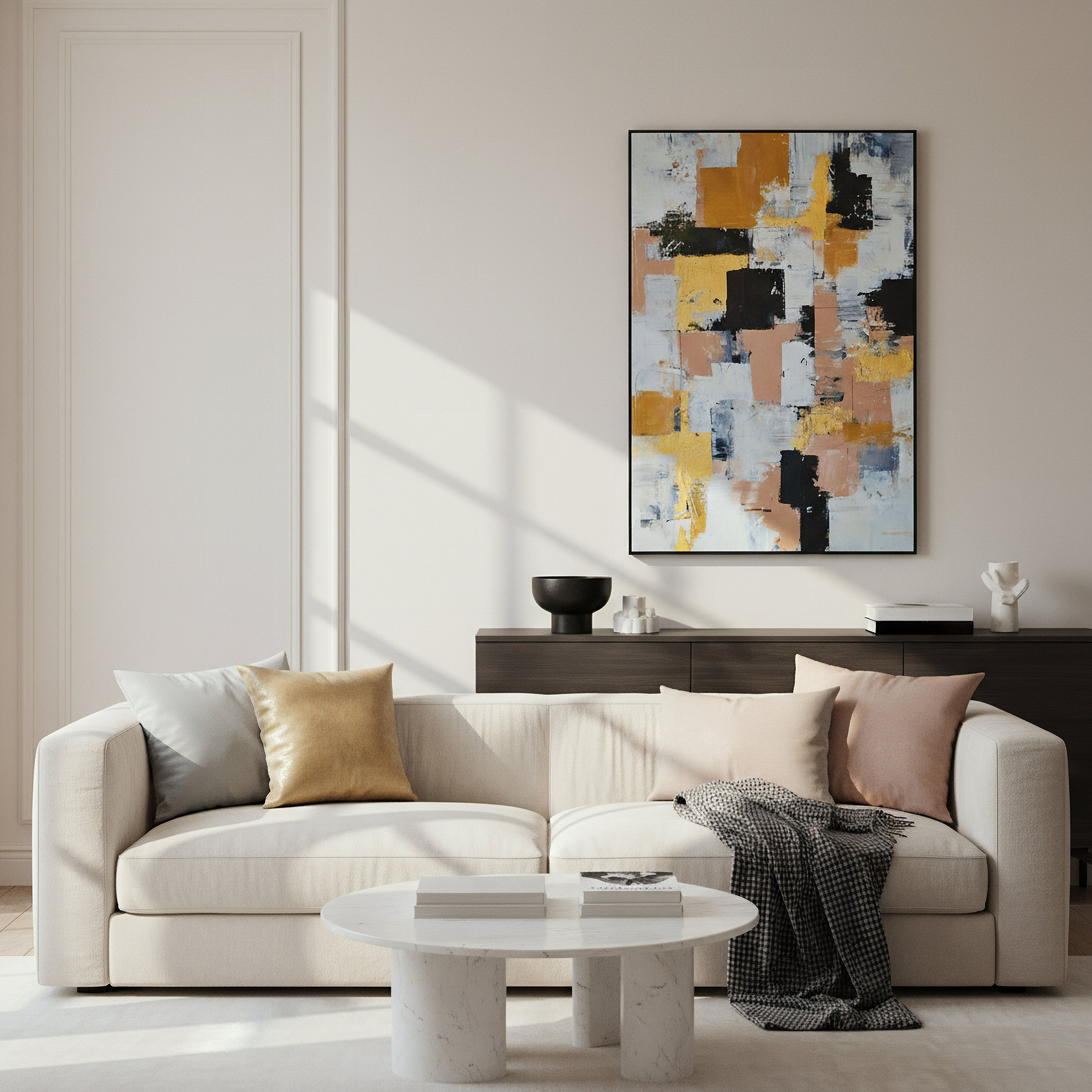 لوحة تجريدية مؤطرة من بير - 50x70x2.5 سم-hbxhomeware-hbxdecorandfurnishings-image-3