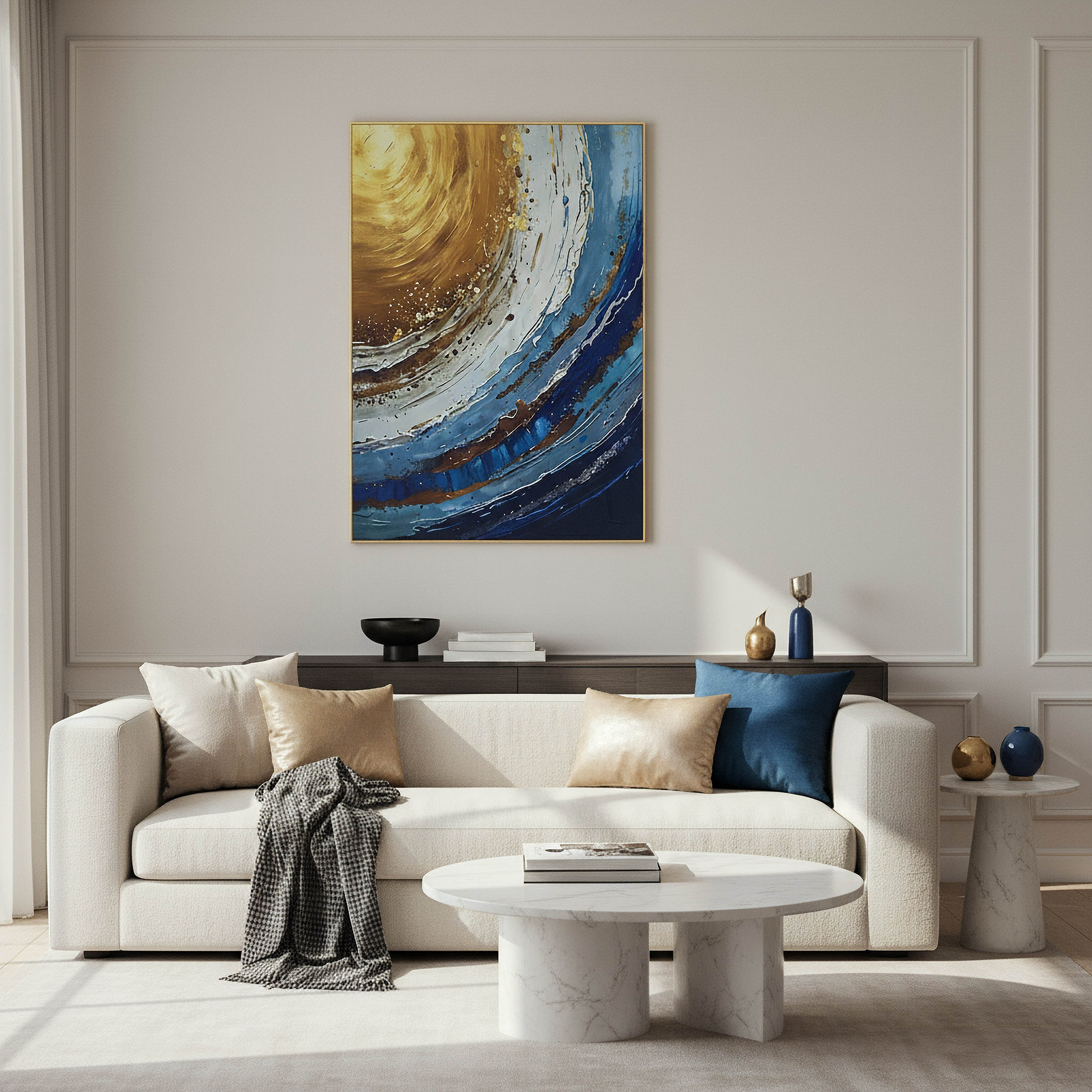 لوحة مؤطرة بتصميم تجريدي من بيير - 50x70x2.5 سم-hbxhomeware-hbxdecorandfurnishings-image-3