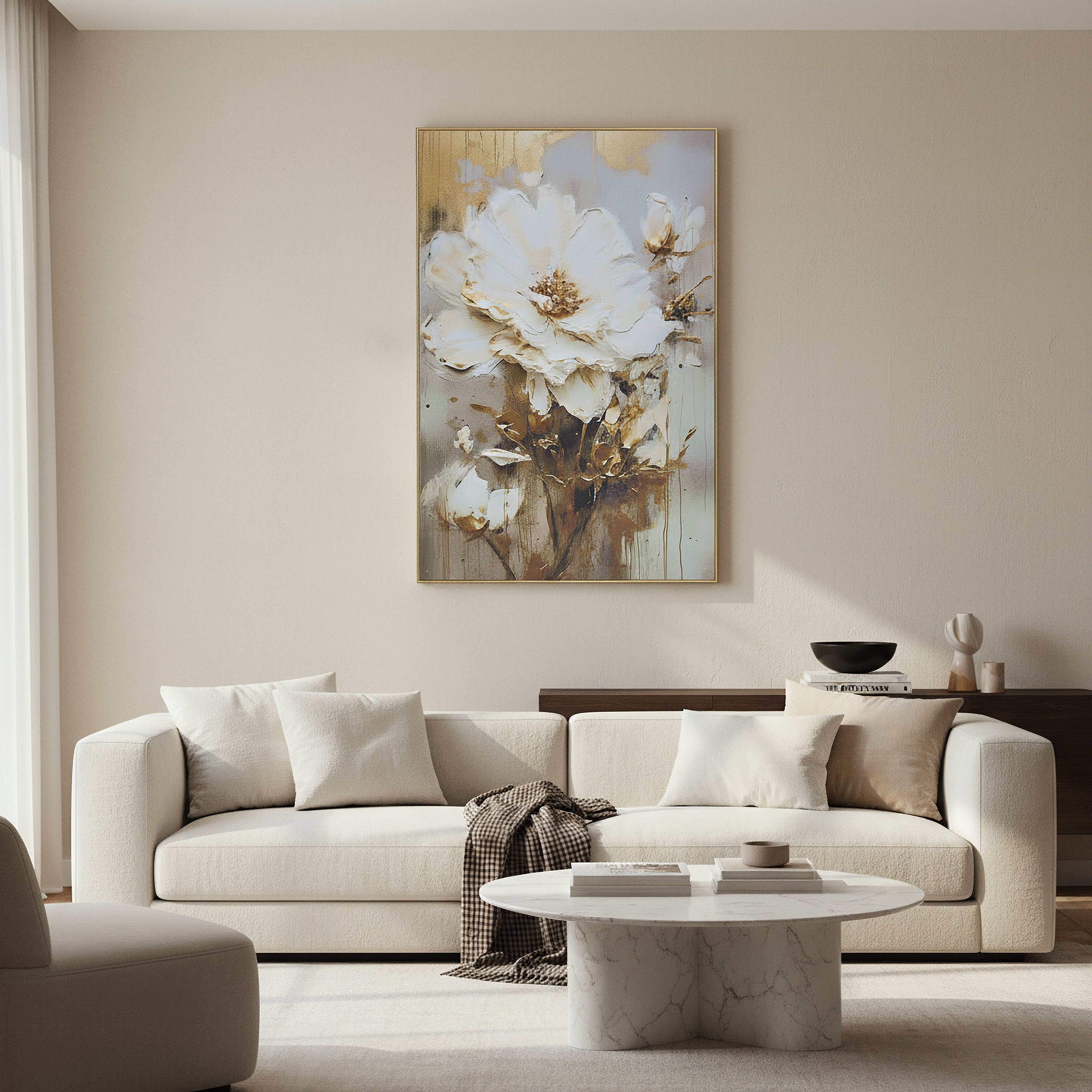 Pier Large Peony Framed Picture - 50x70x2.5 cm-hbxhomeware-hbxdecorandfurnishings-image-3