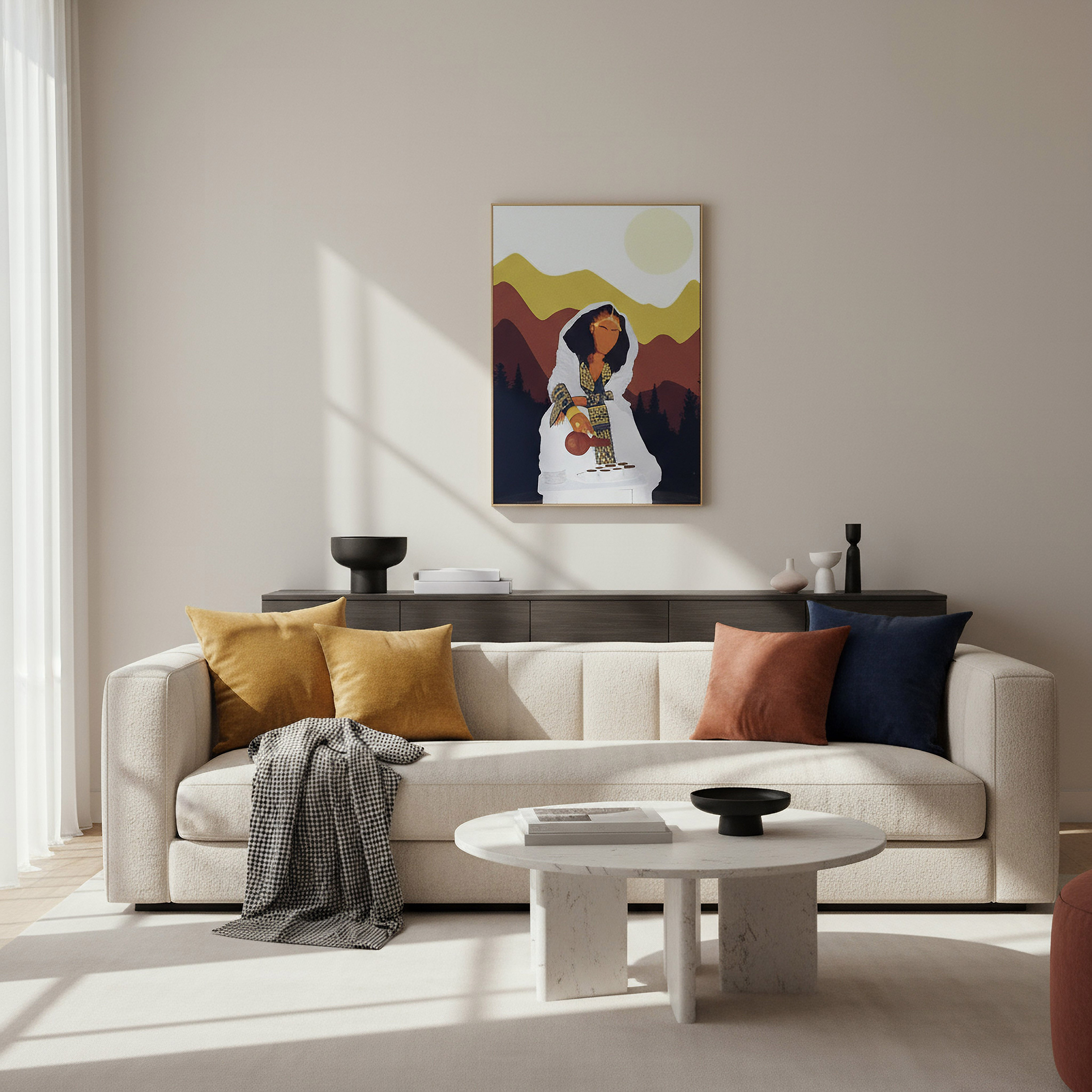 لوحة مؤطرة بتصميم تجريدي من بيير - 50x70x2.5 سم-hbxhomeware-hbxdecorandfurnishings-image-3