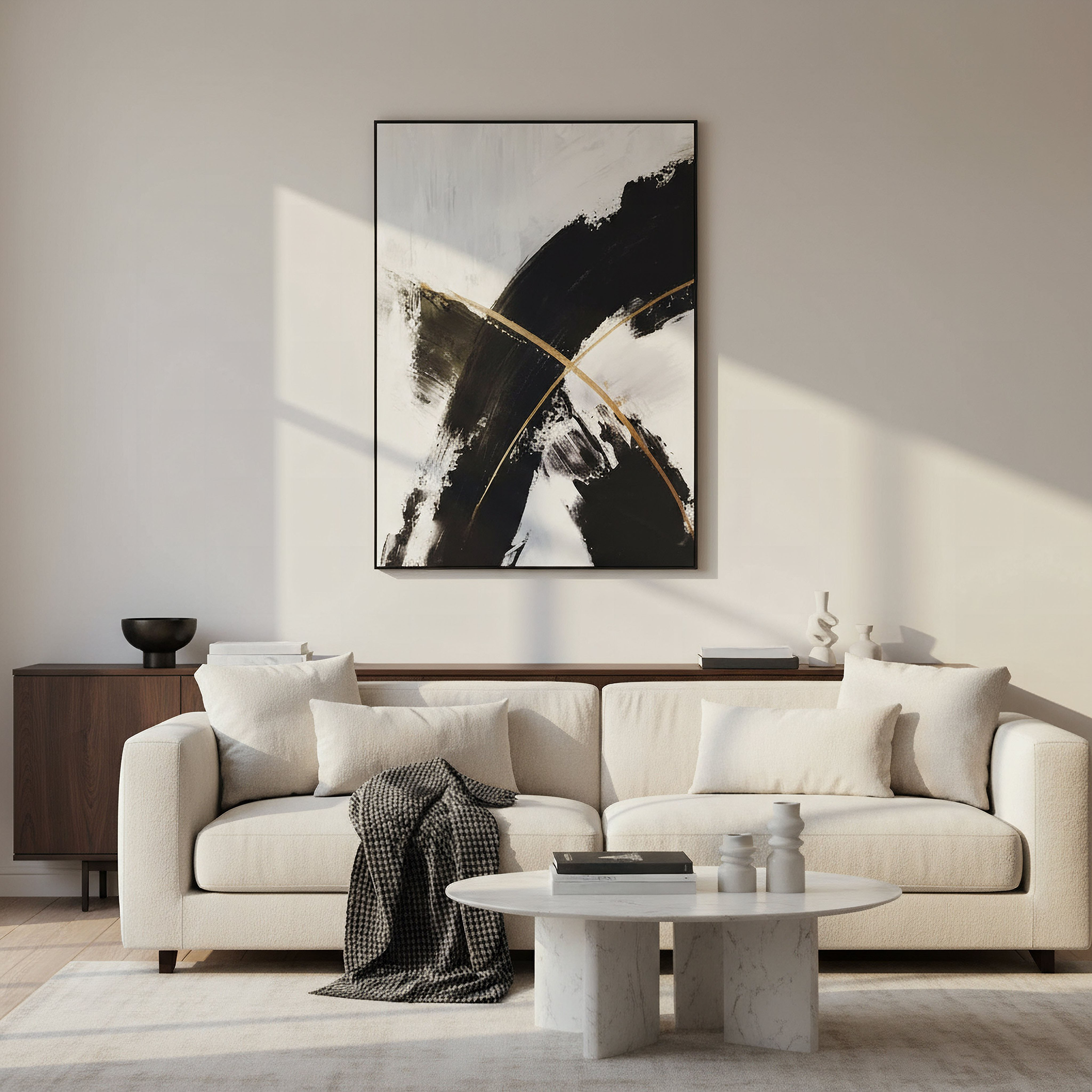 لوحة تجريدية مؤطرة من بيير - 50×70 سم-hbxhomeware-hbxdecorandfurnishings-image-3
