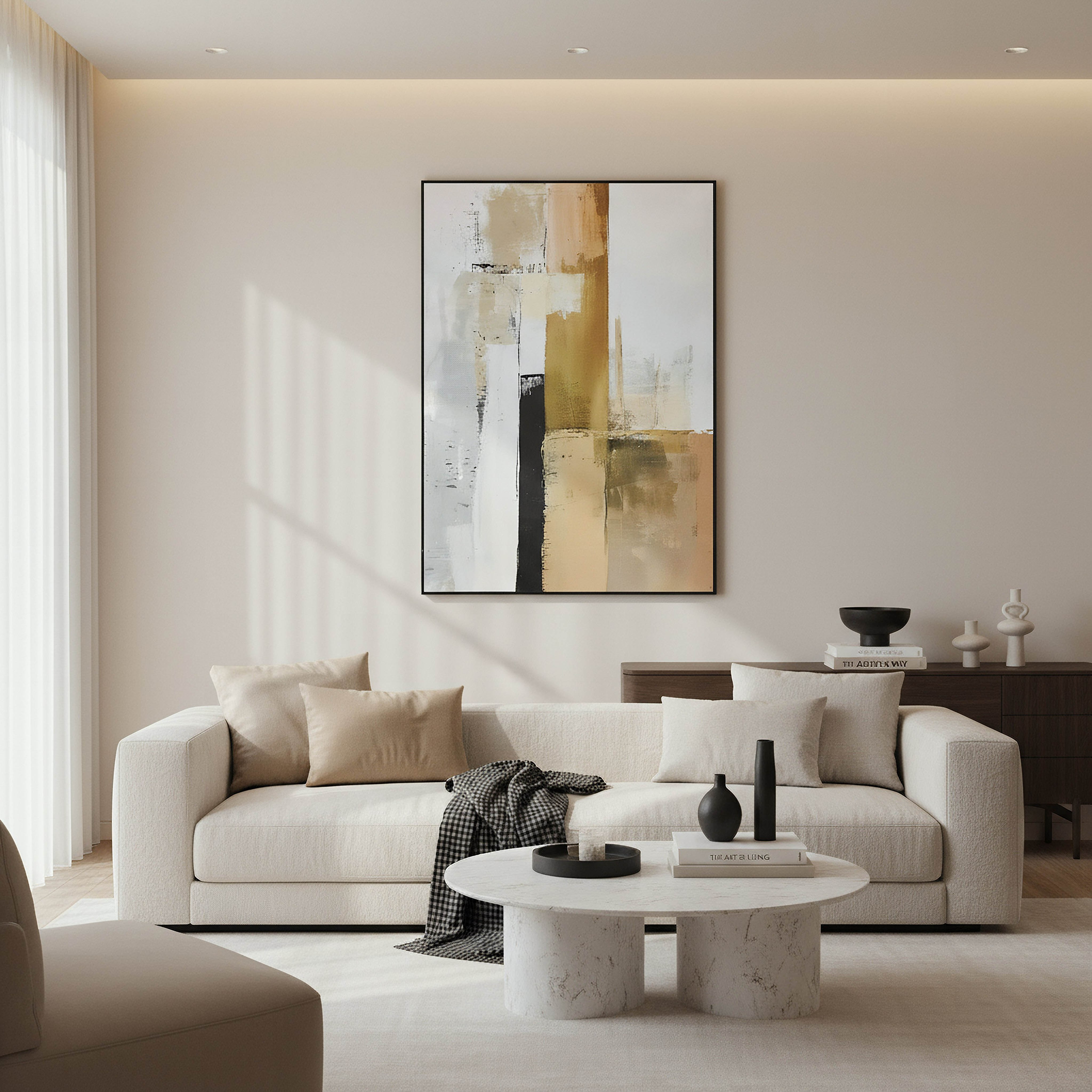 لوحة تجريدية مؤطرة من بير - 50x70 سم-hbxhomeware-hbxdecorandfurnishings-image-3