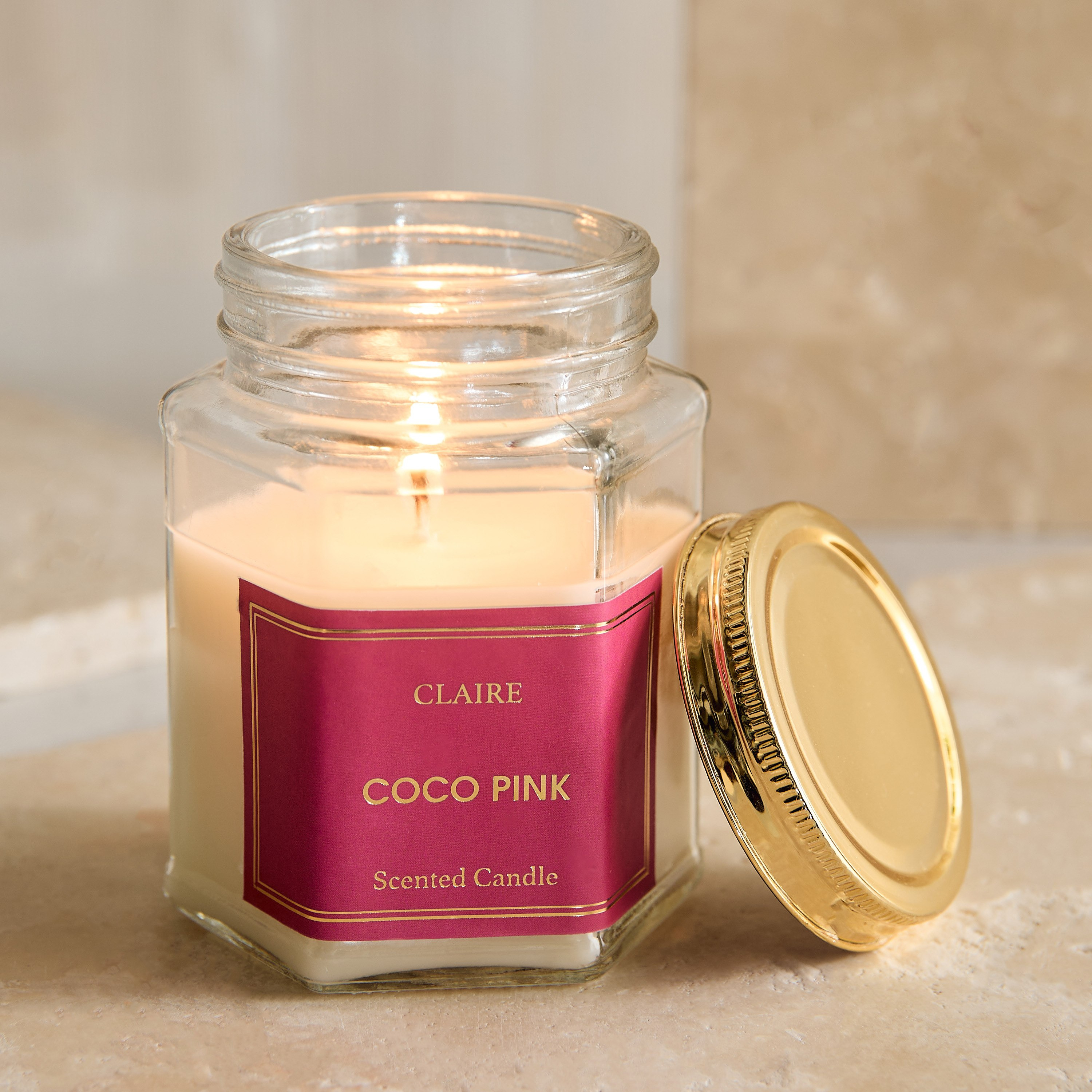 جرة شمعة برجاندي كوكو بينك من نينا كلير - 150 جرام-hbxhomeware-homefragrance-fragrantcandles-image-5