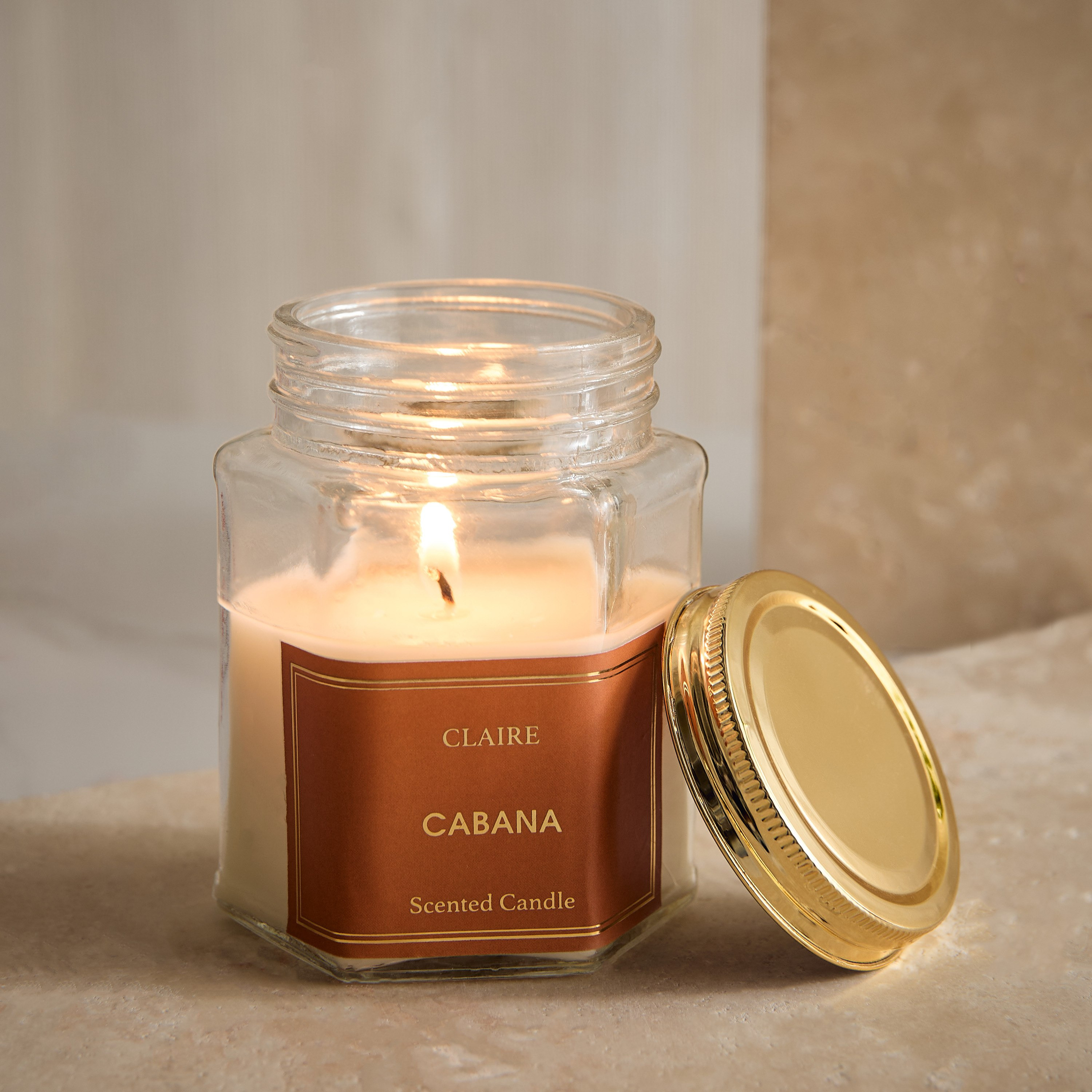 Nina Claire Cabana Hexa Glass Jar Candle - 150 gm-PROMO_HB_BH_B1G1_250925-image-5