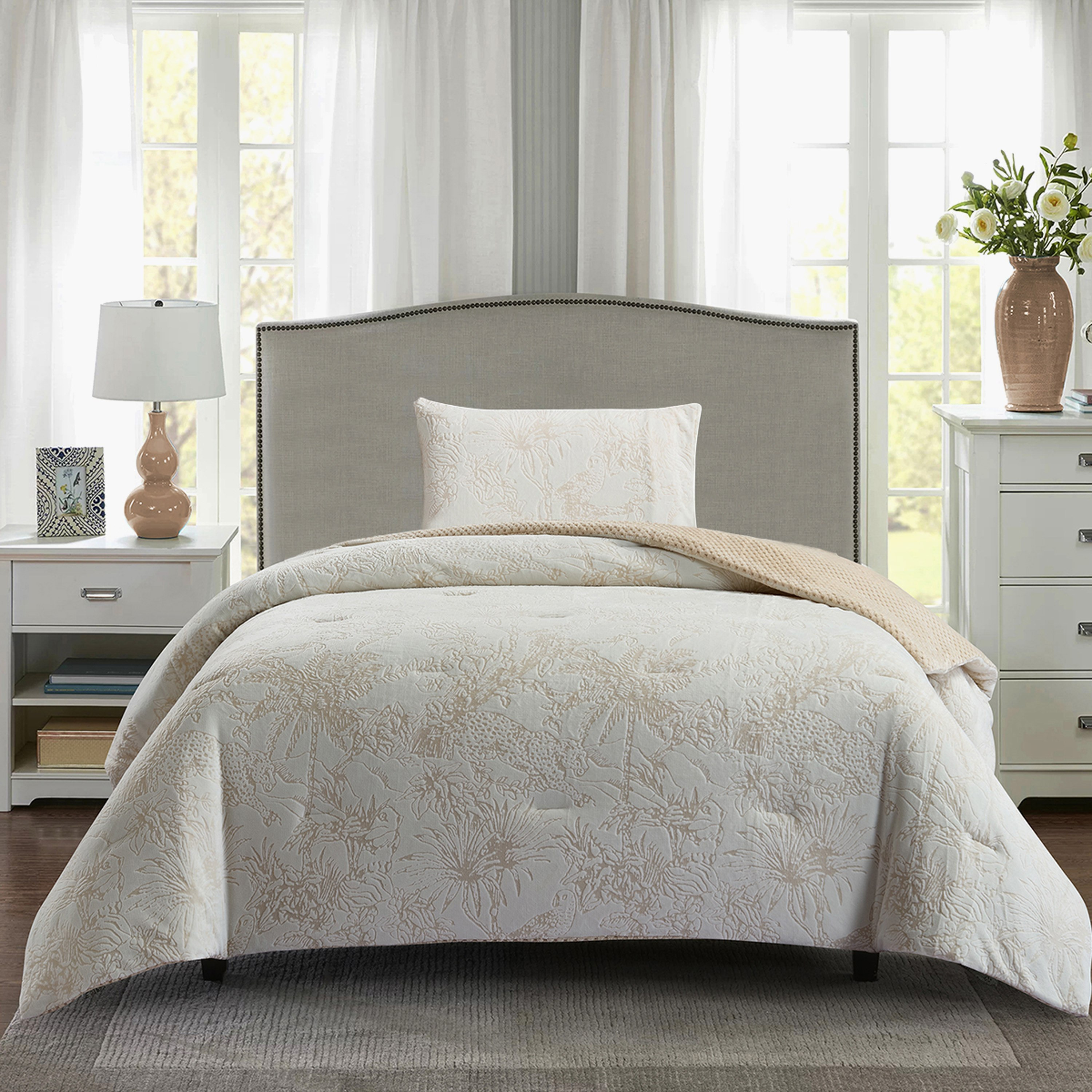 طقم لحاف توين فلانيل وميكروميلك مخملي 3 قطع من برن ليو - 150×220 سم-hbxhomeware-hbxbedroom-image-1