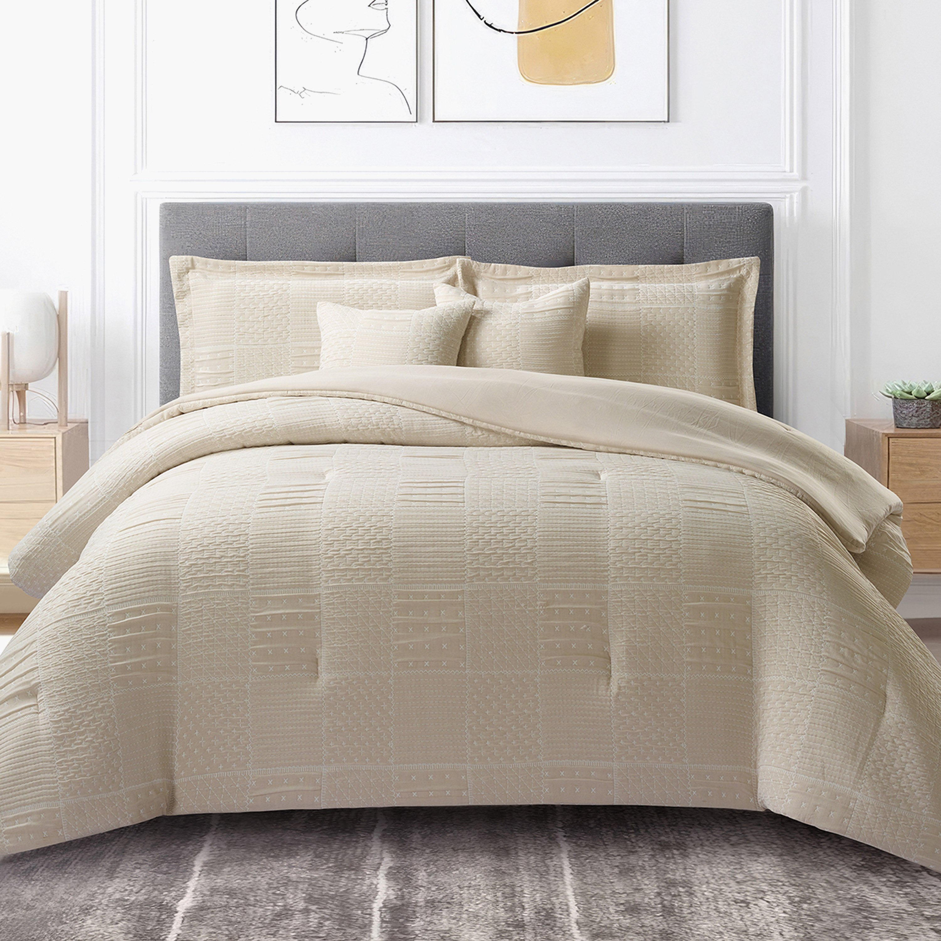 Braxton Check 5-Piece King Comforter Set - 220x240 cm-hbxhomeware-hbxbedroom-image-1