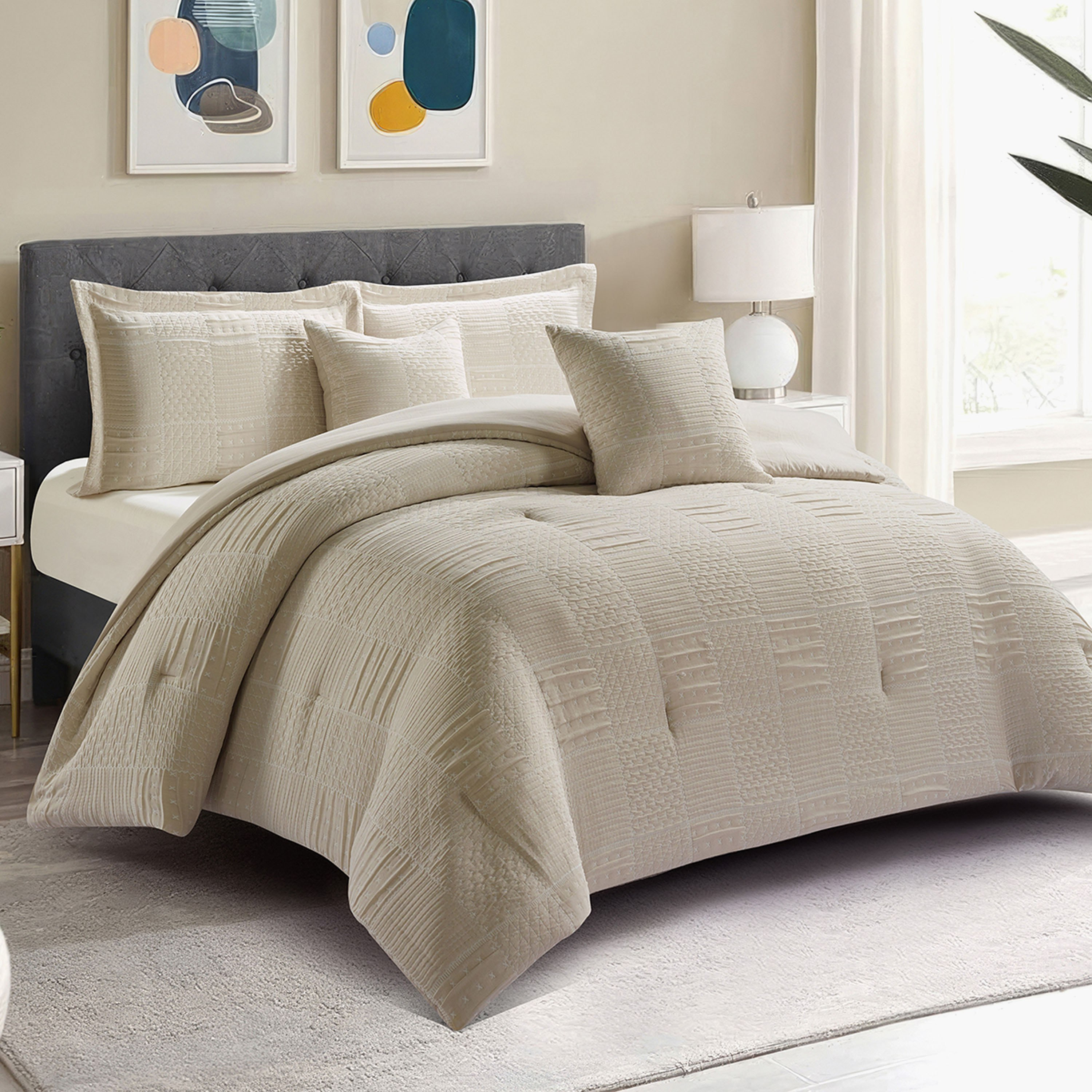 Braxton Check 5-Piece King Comforter Set - 220x240 cm-hbxhomeware-hbxbedroom-image-3