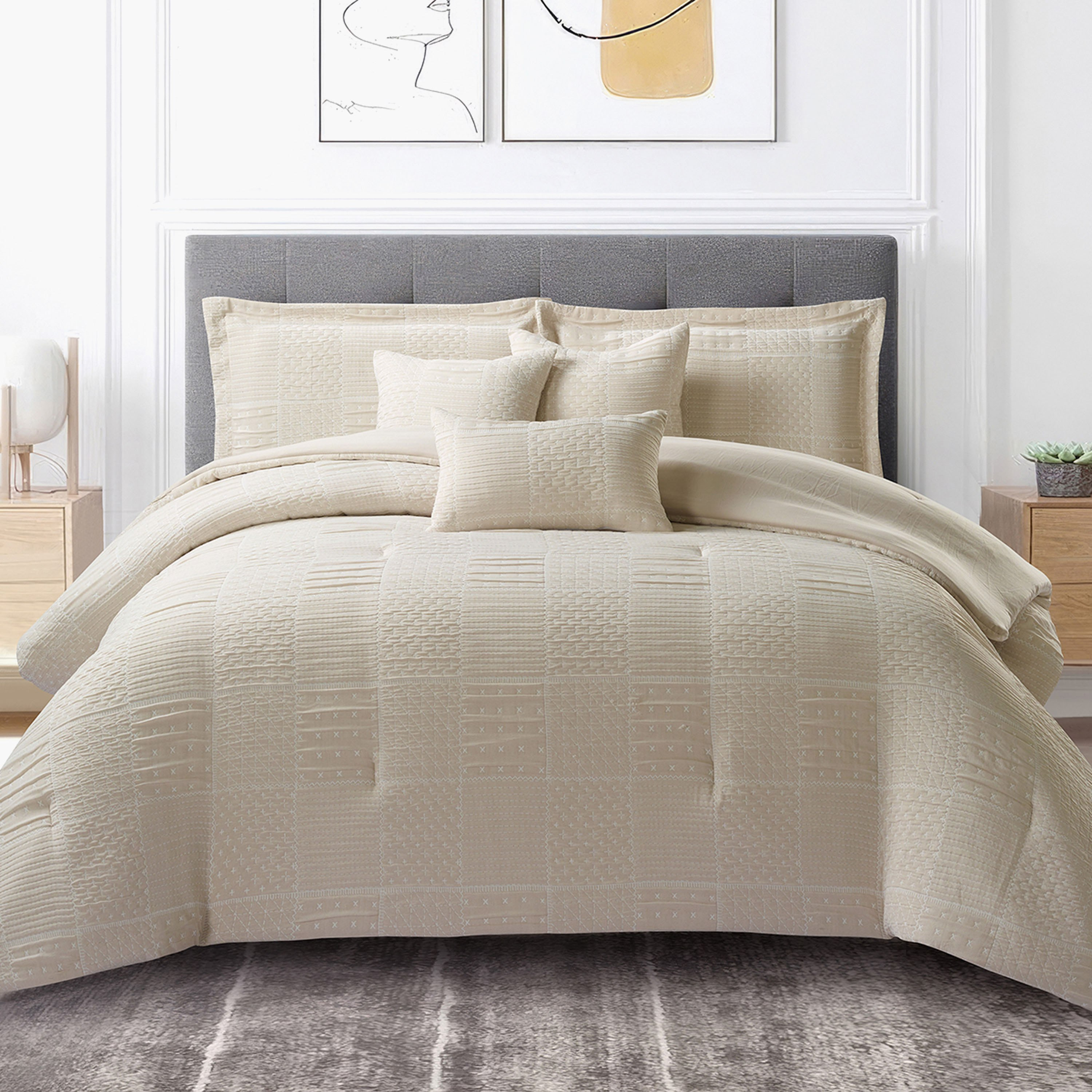 Braxton Check 7-Piece BIAB King Comforter Set - 220x240 cm-hbxhomeware-hbxbedroom-image-1